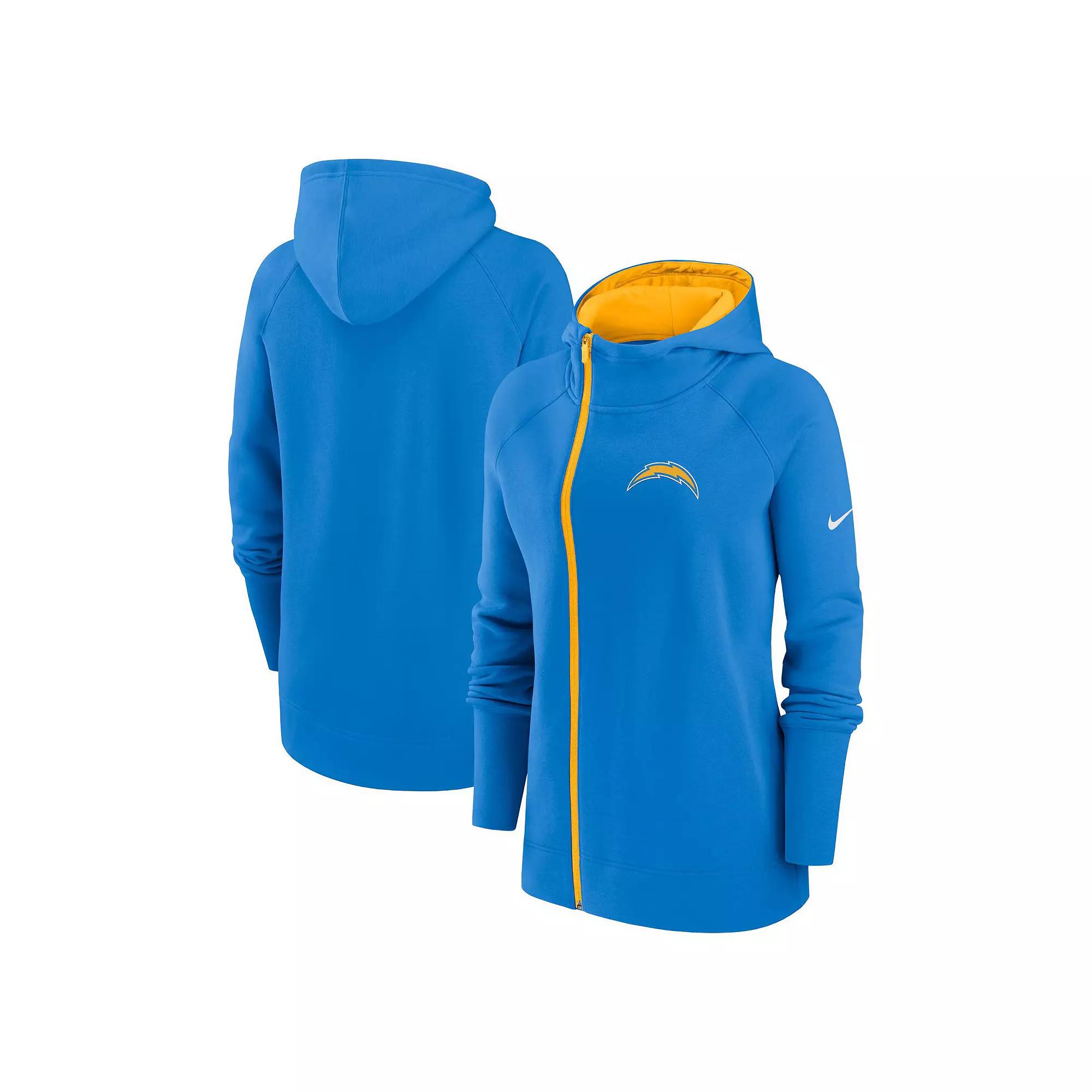 Women's Nike  Royal Los Angeles Rams Asymmetrical Raglan Full-Zip Hoodie, Size: 2XL, Blue Product Image