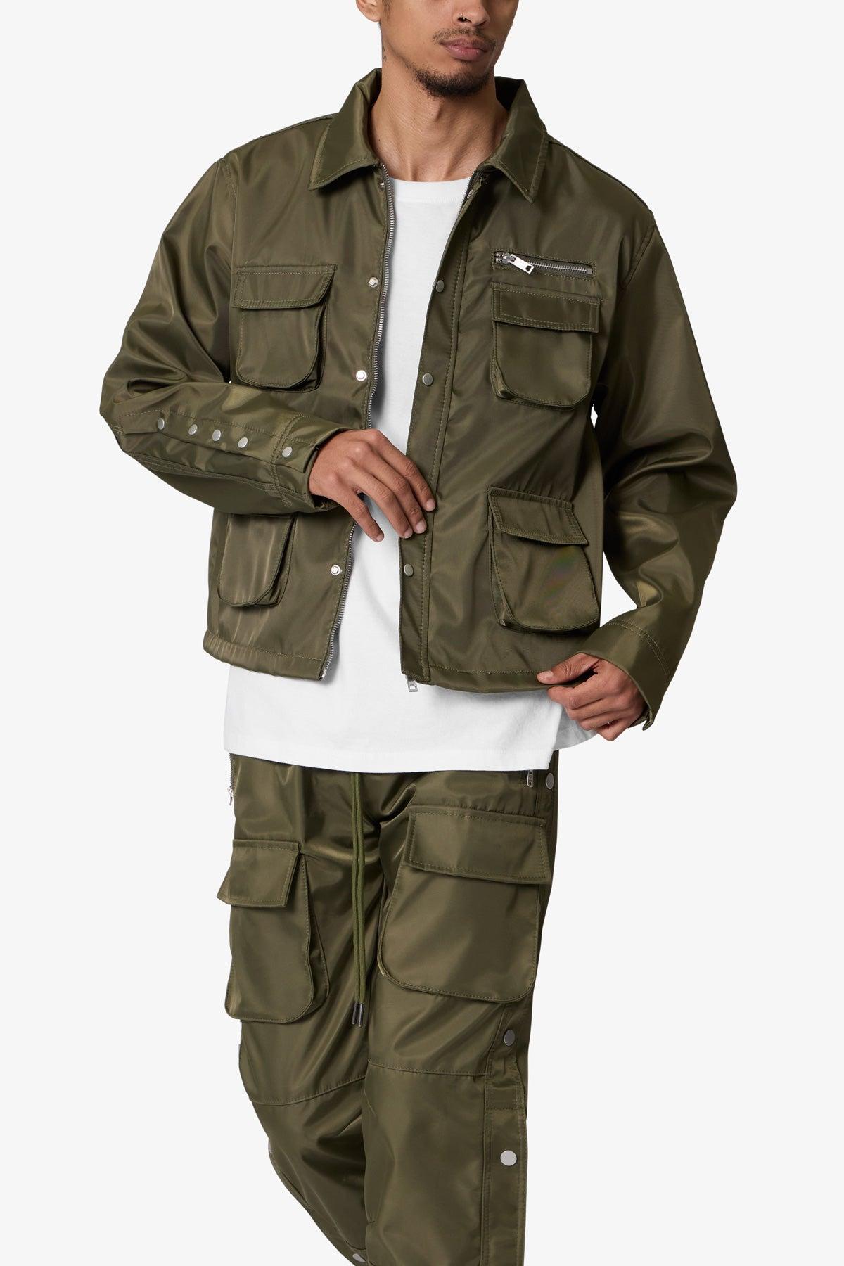 Snap Cargo Work Jacket - Olive Product Image