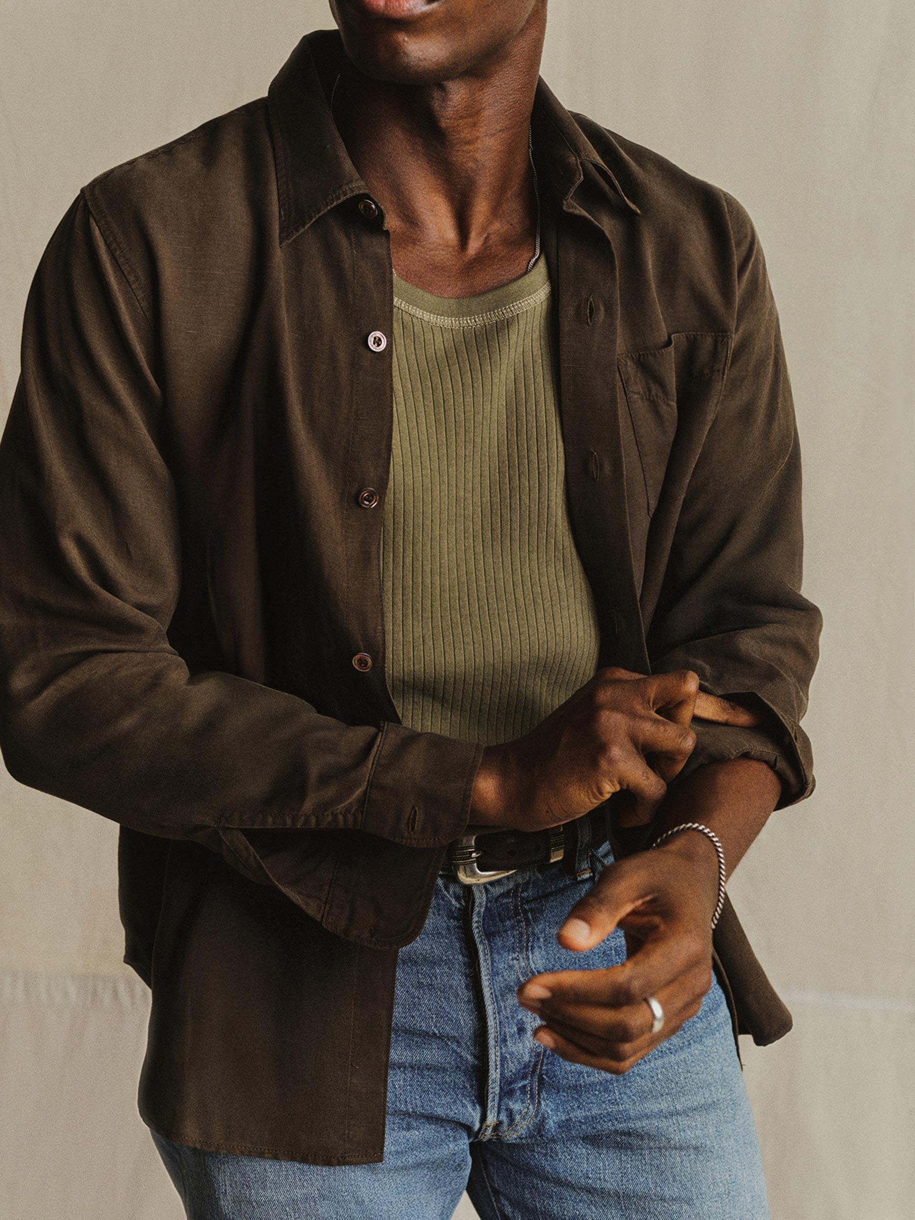 Olive Slingshot Cotton Tank Product Image