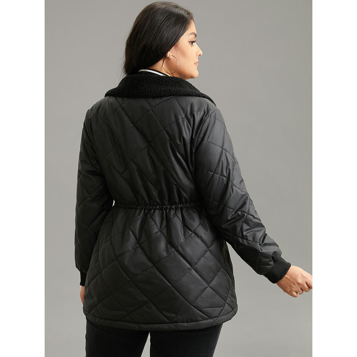 Plus Size Women Dailywear Plain Plain No stretch 30/6X Pocket Casual Cotton Jackets BloomChic Product Image