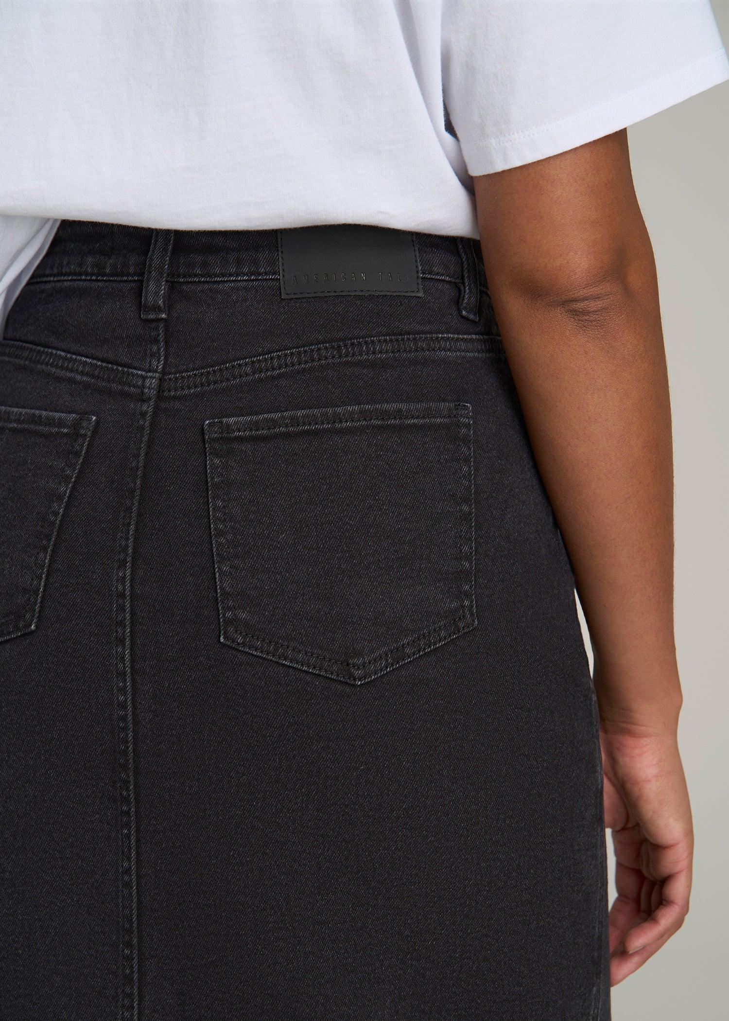 Denim Maxi Skirt for Tall Women in Onyx Black Wash Female Product Image