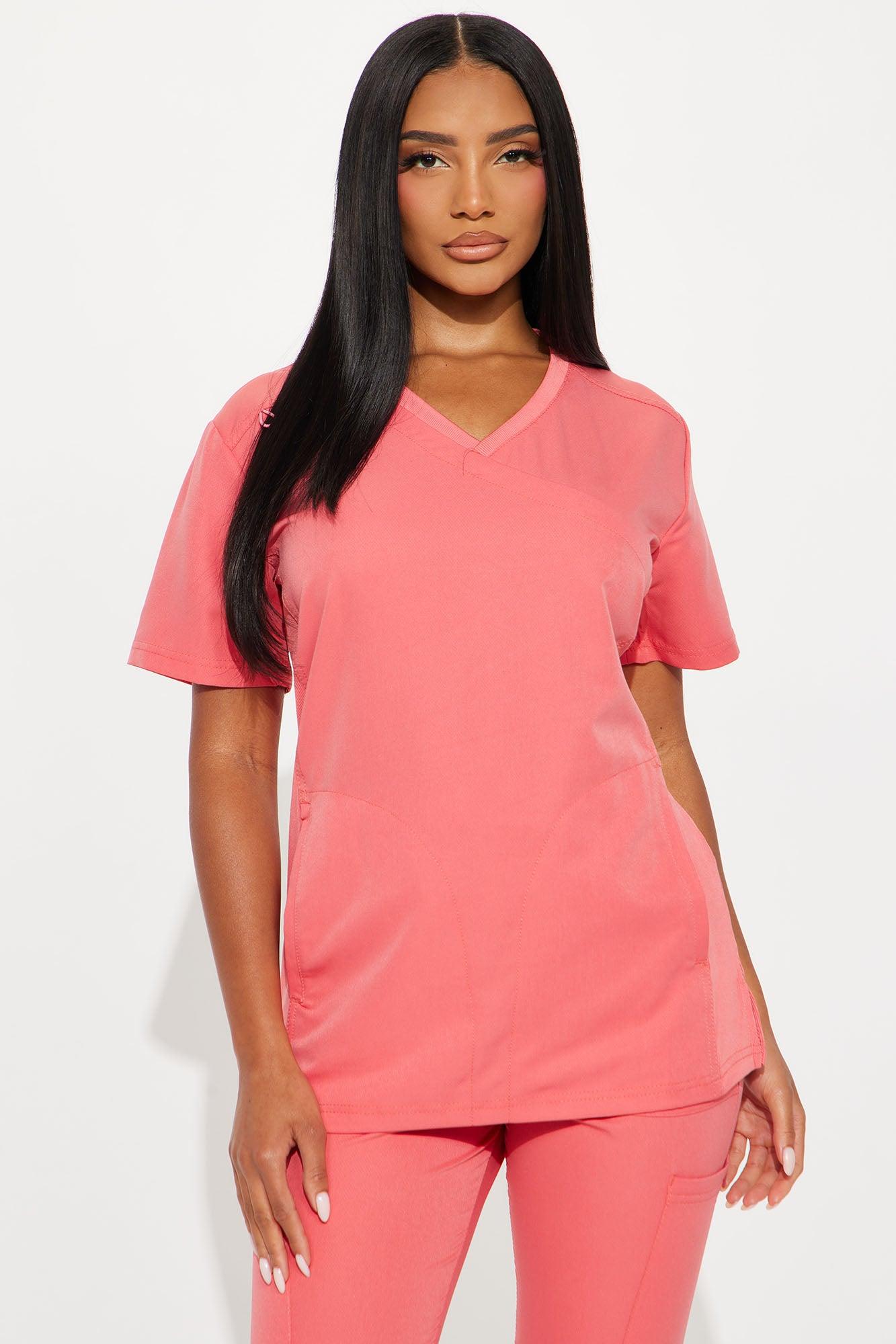 Get To Work Stretch Uniform Scrub Jogger Set - Coral Female Product Image