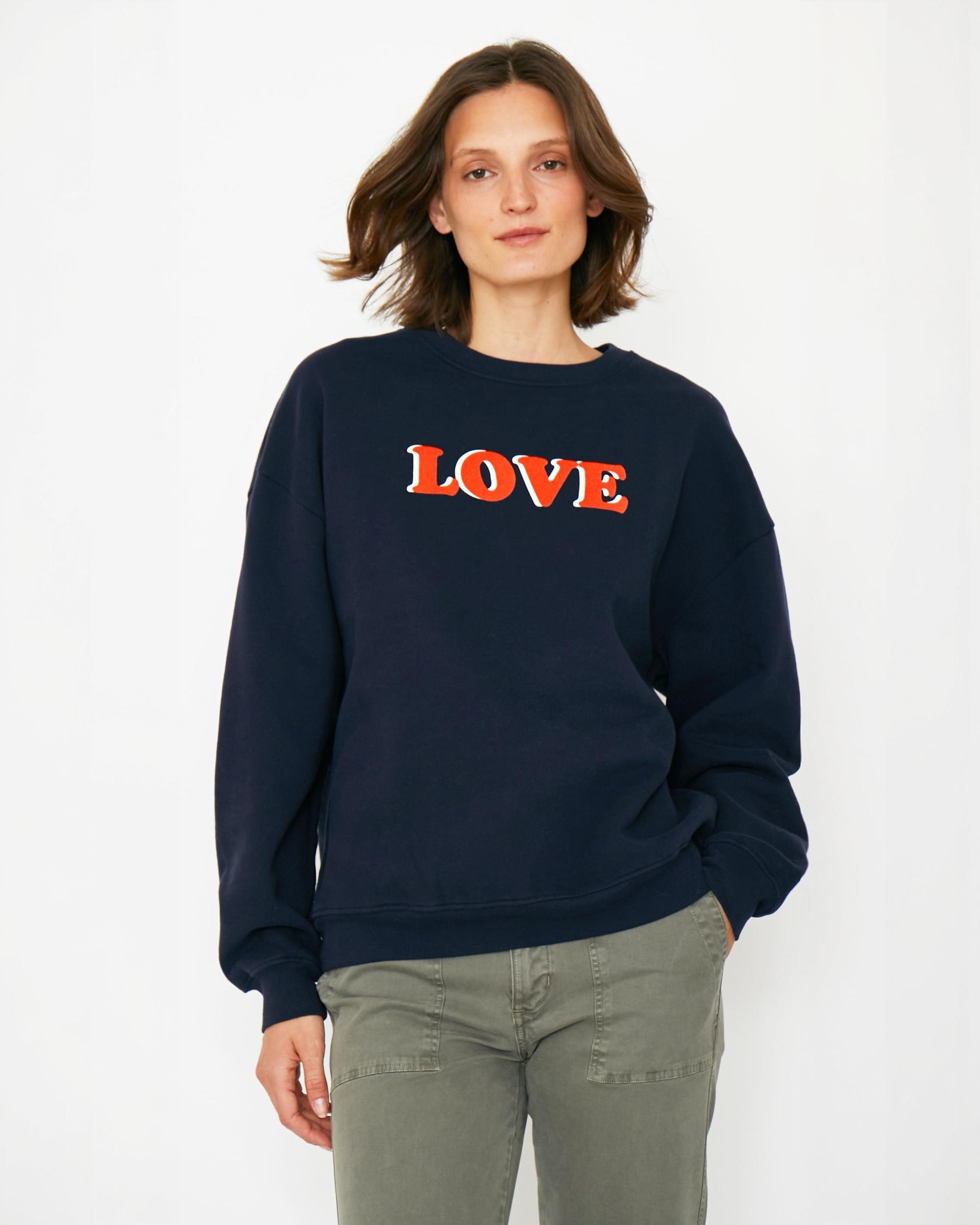 The Oversized LOVE Sweatshirt - Navy Female Product Image