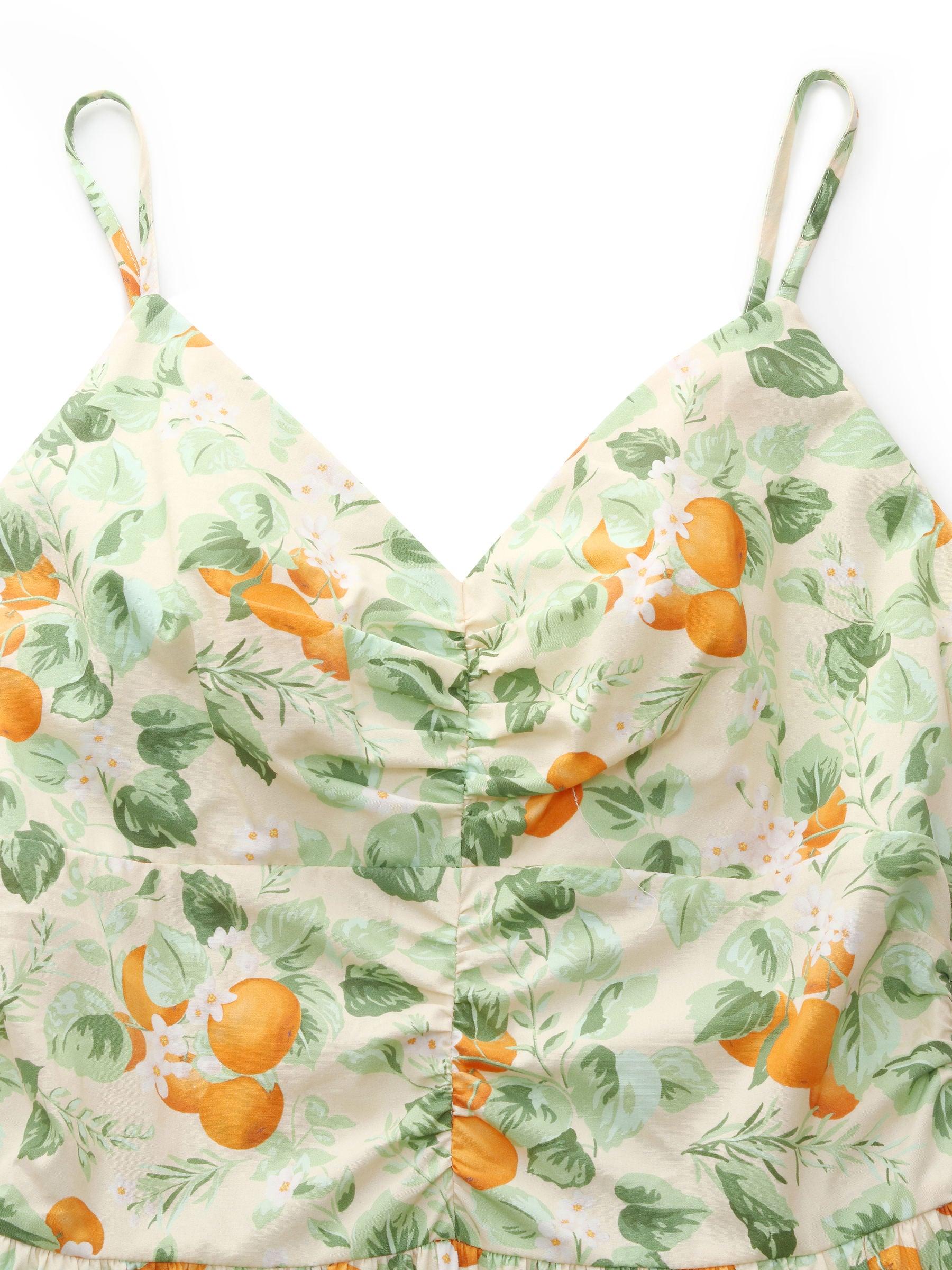 Cotton Floral Print Strap Maxi Dress And Openwork Cardigan Two-Piece S Product Image