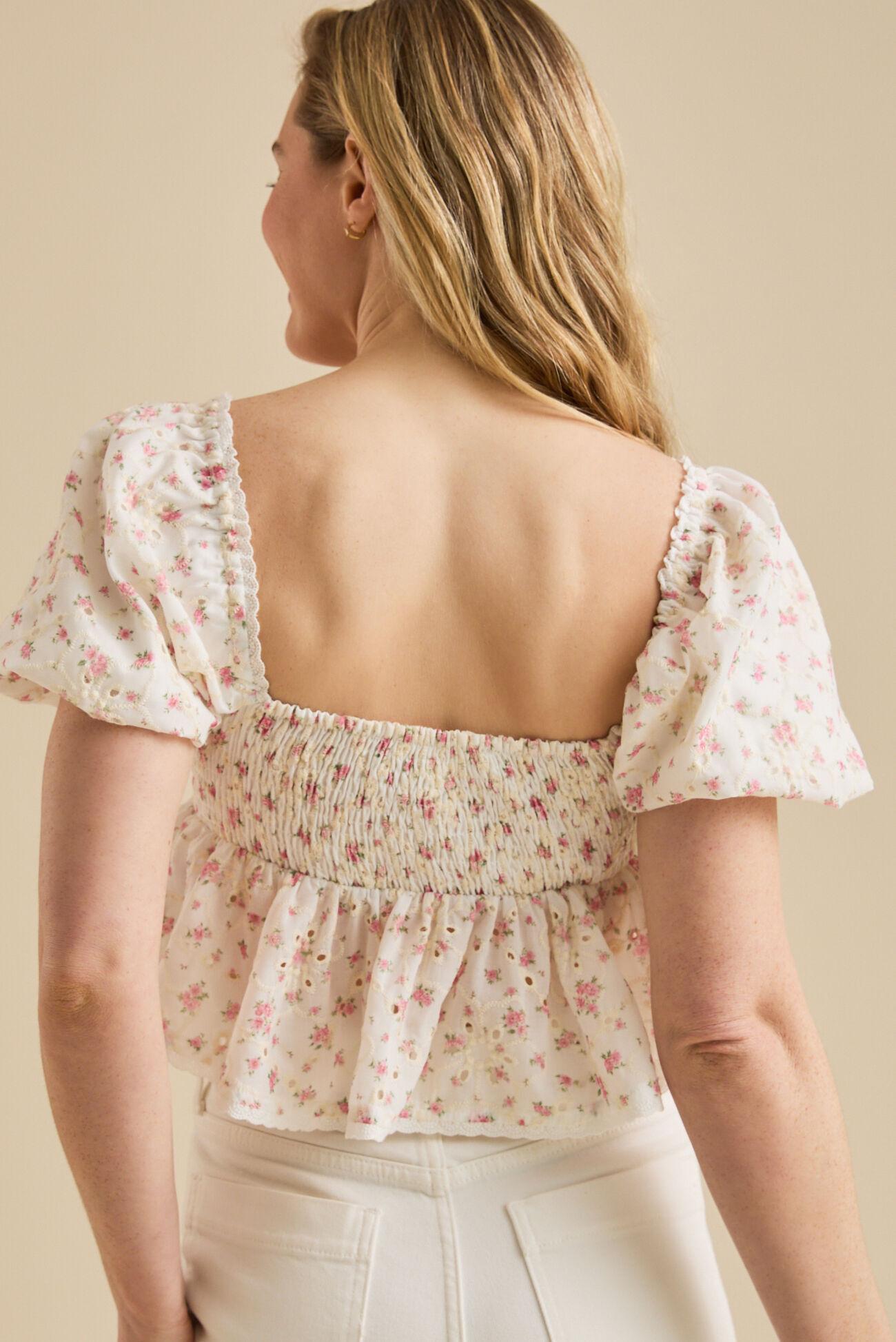 Lina Embroidered Babydoll Top Product Image