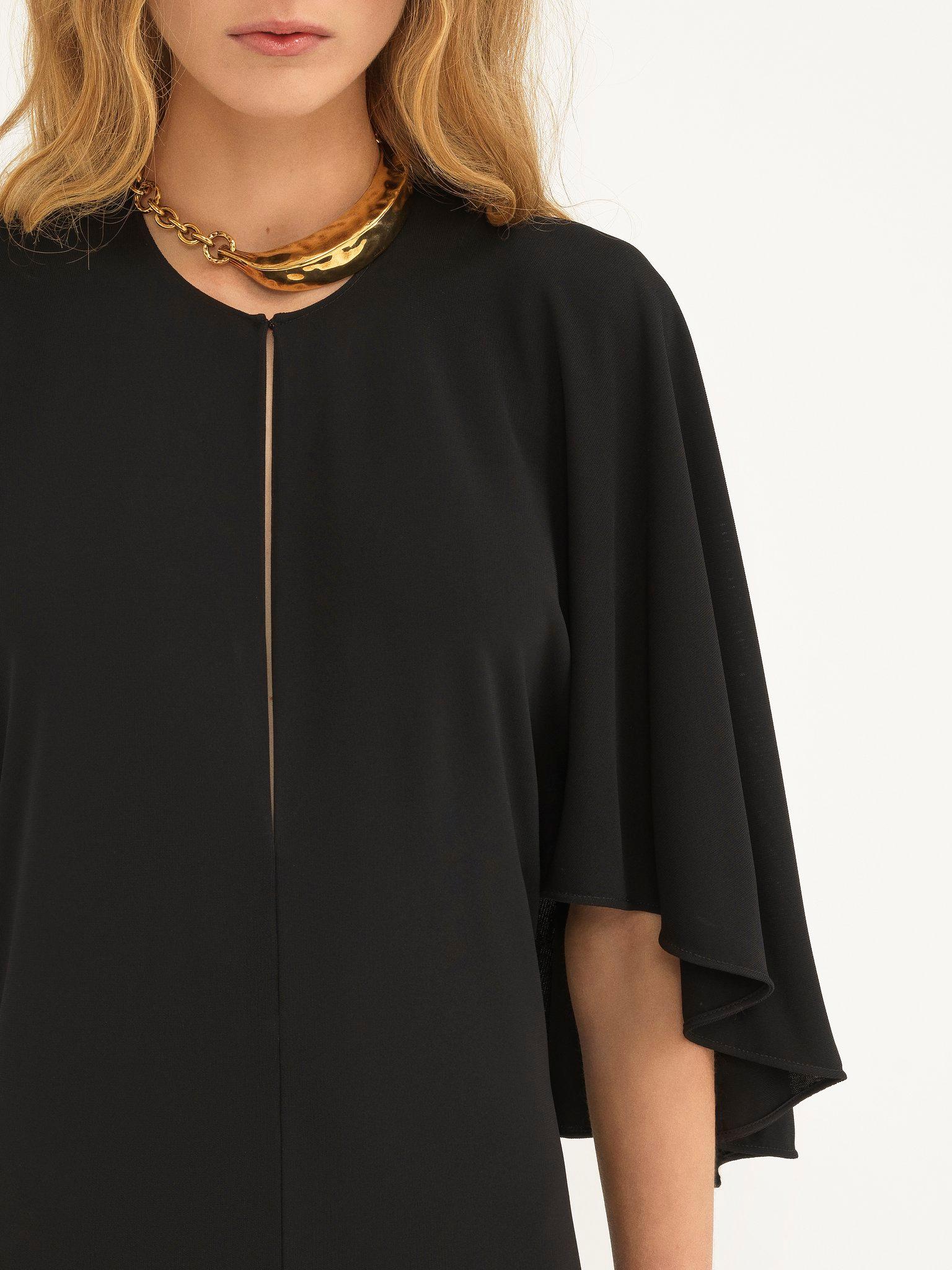 Long cape dress in crêpe jersey Product Image