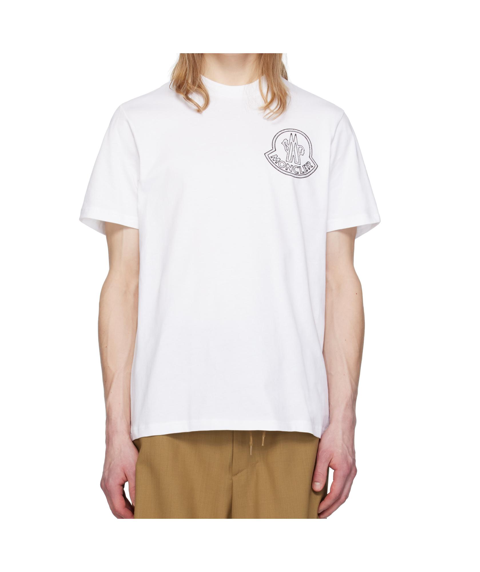 MONCLER Mens White Brand-patch Short-sleeve Pack Of Three Cotton-jersey T-shirt Product Image