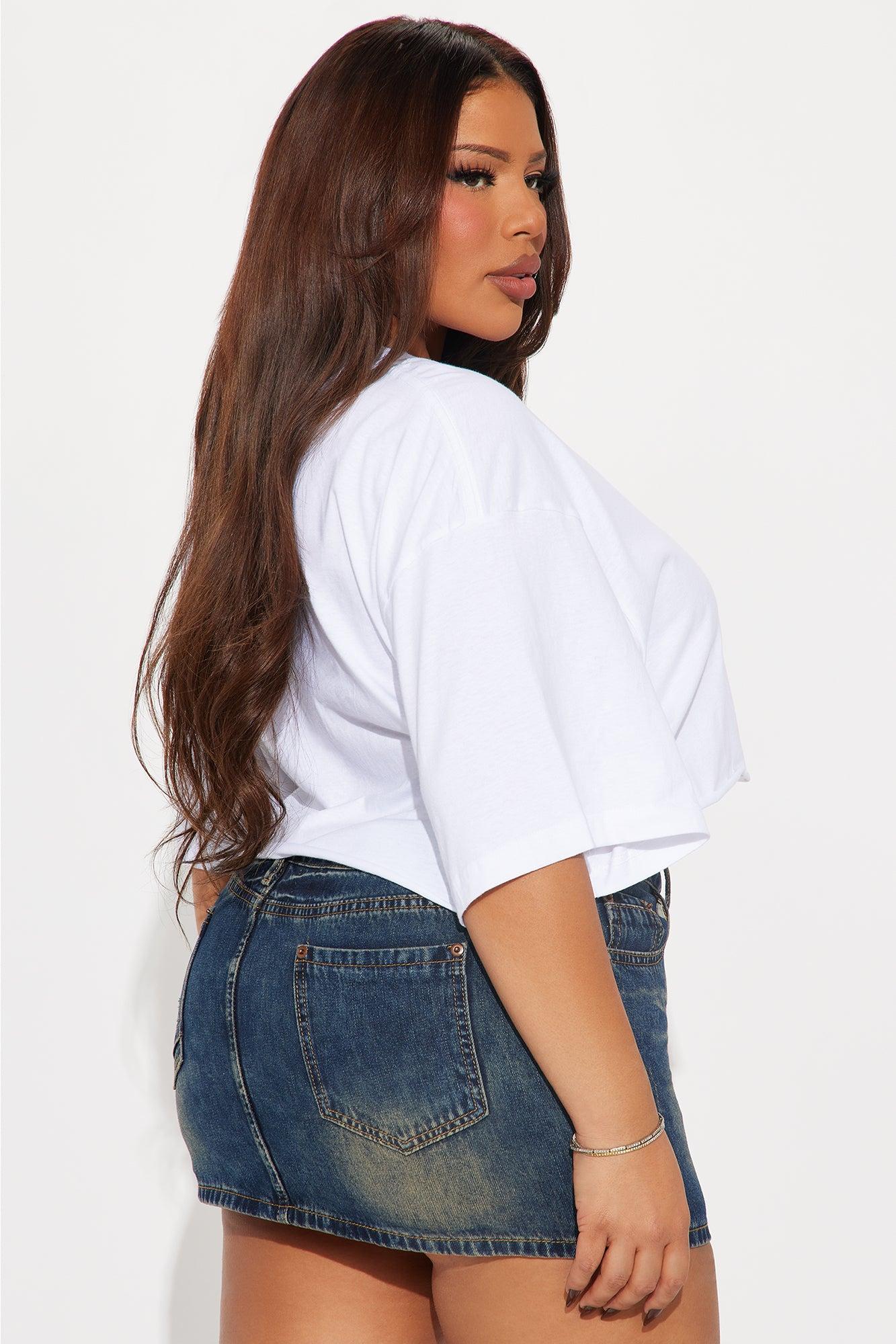 Sorrento Summer Lemon Cropped Tee - White Product Image