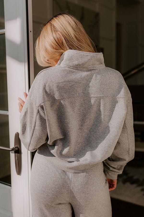 Cozy Lifestyle Vintage Wash Pullover in Grey Product Image