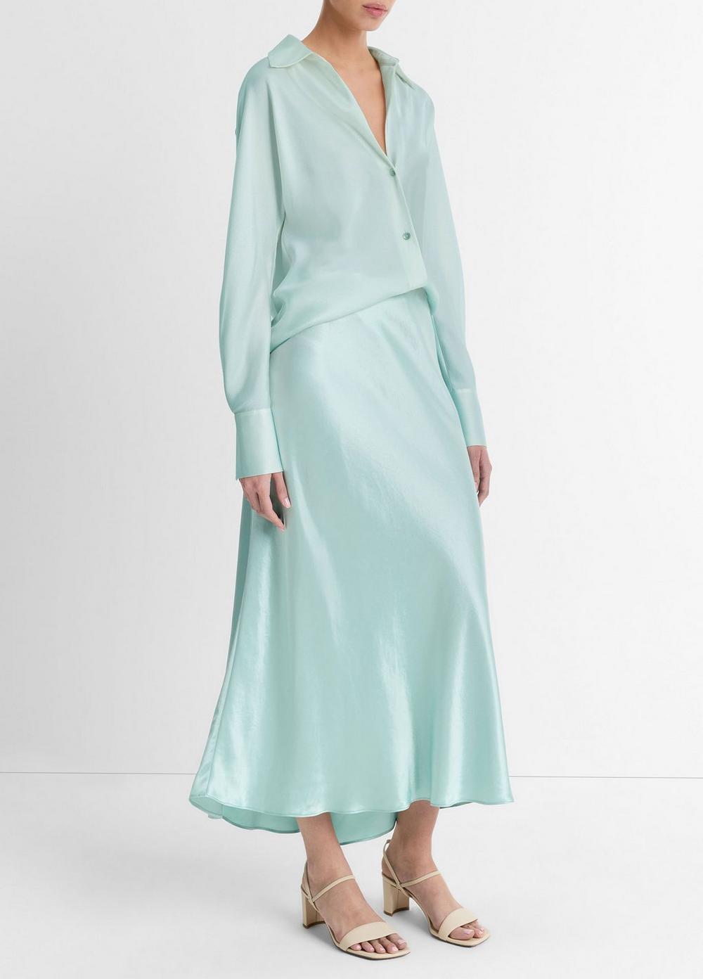 Lingerie-Detailed Satin Slip Skirt Product Image