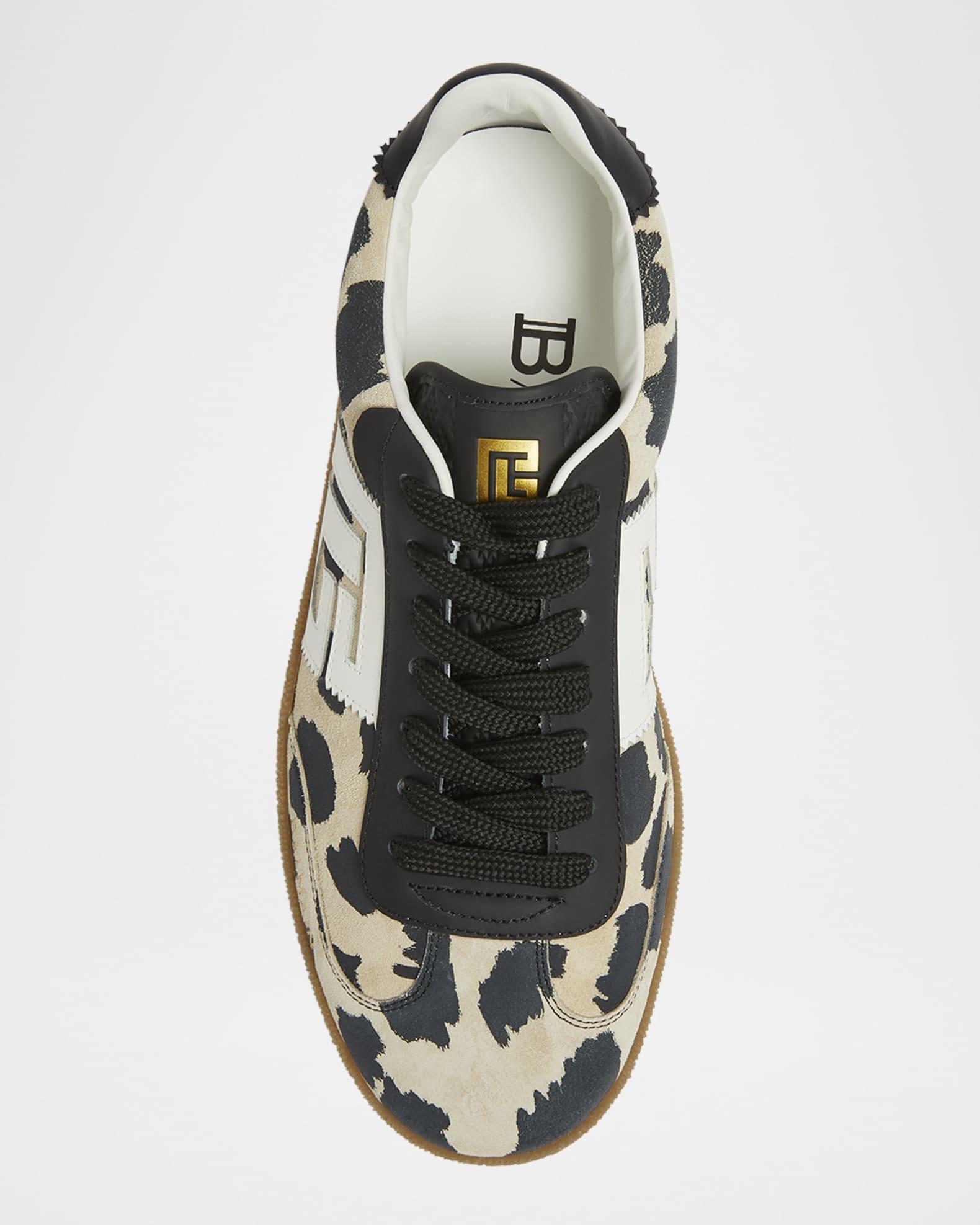 Swan Snow Leopard-Print Suede Low-Top Sneakers Product Image