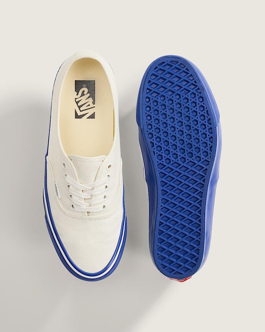 Premium Authentic Duck Canvas Shoe in White / Blue| Vans US Product Image