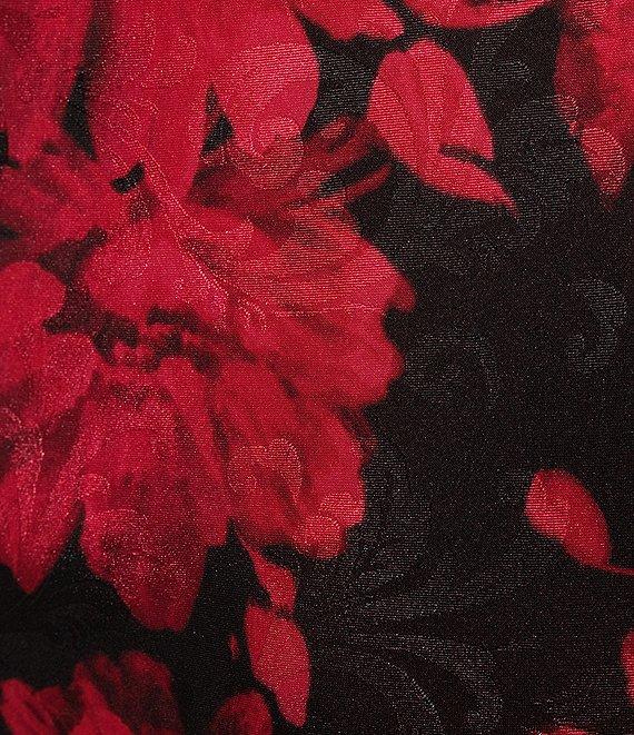 Next Up Adjustable Spaghetti Strap Sweetheart Rosette Floral Dress Product Image