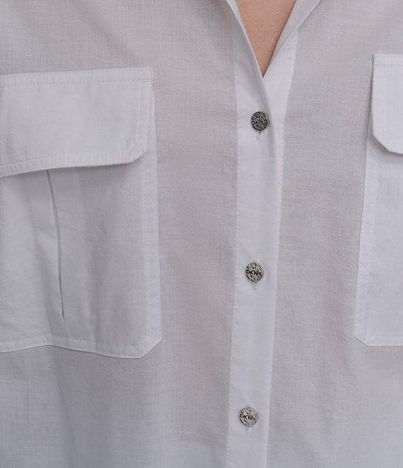 DKNY by Donna Karan Cotton Voile Long Sleeve Button Front Shirt Product Image