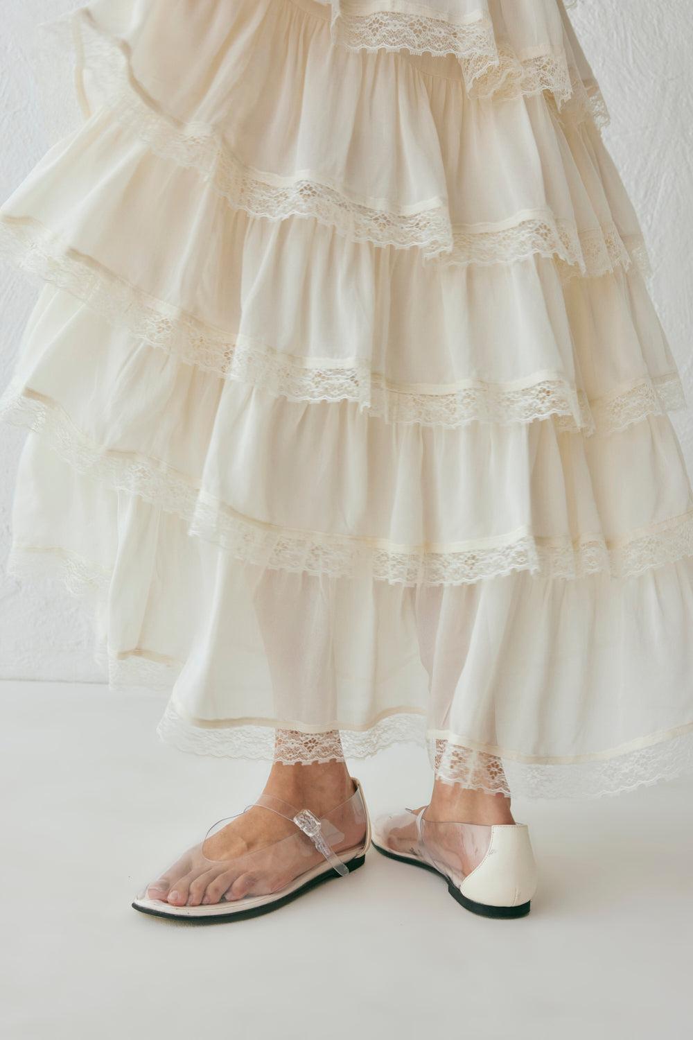 Thalia Midi Skirt Cream Product Image