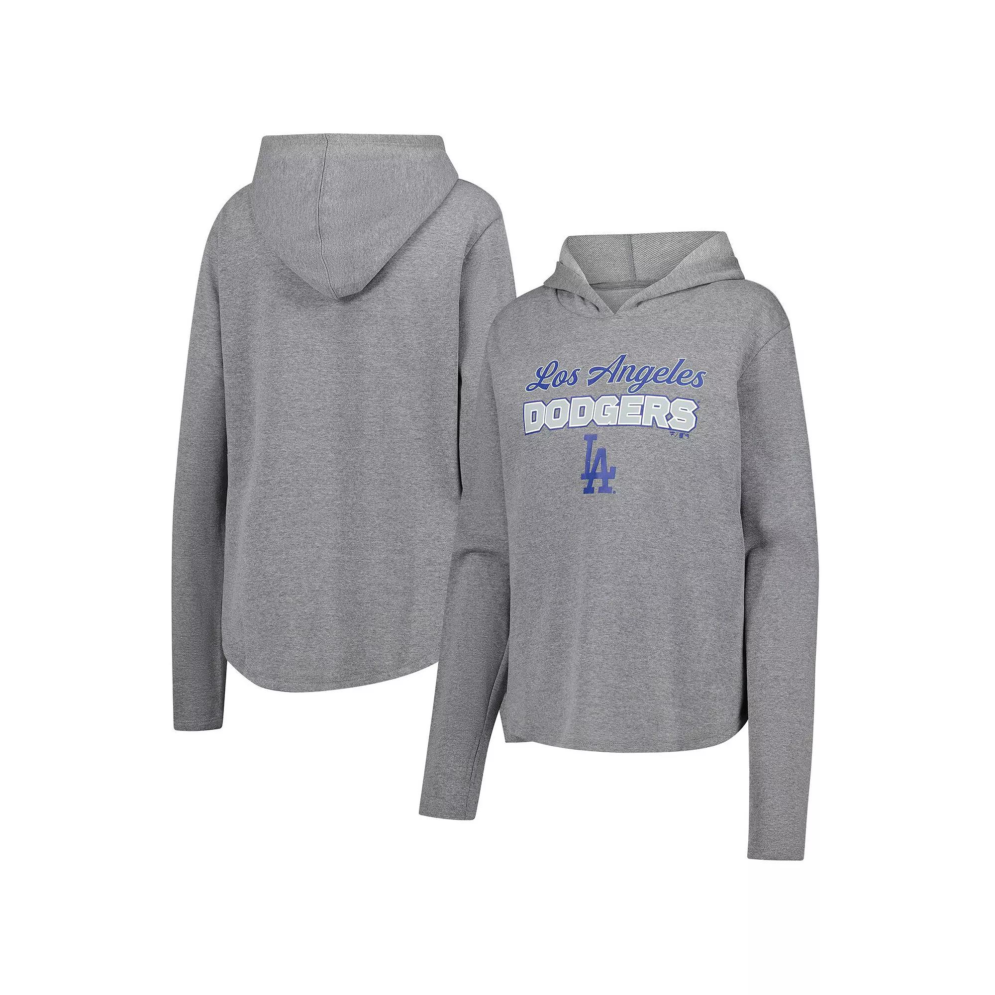 Women's Fanatics  Heather Gray Los Angeles Dodgers Fleece Pullover Hoodie, Size: Medium, Grey Product Image