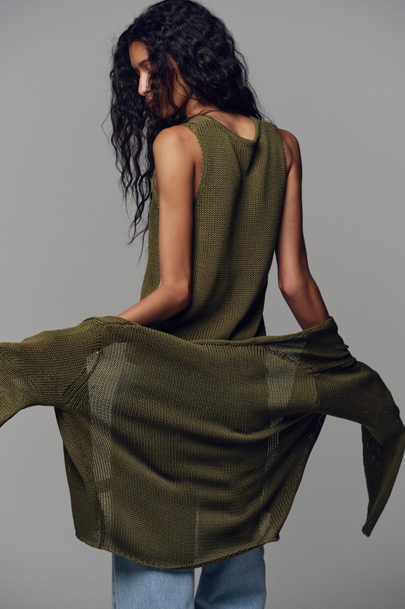 100% COTTON KNIT CARDIGAN Product Image