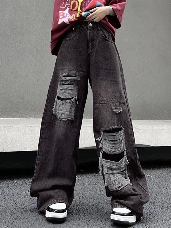 Vintage Ripped High Rise Ripped Jeans Product Image