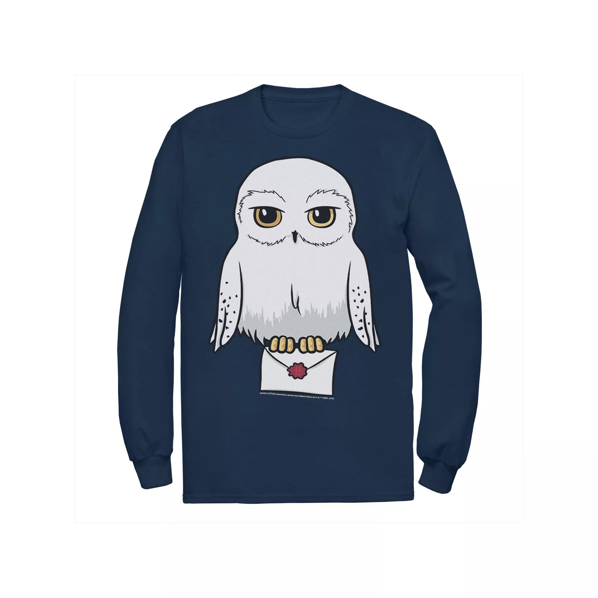 Big & Tall Harry Potter Hedwig Cartoon Portrait Long Sleeve Graphic Tee, Men's,  Product Image