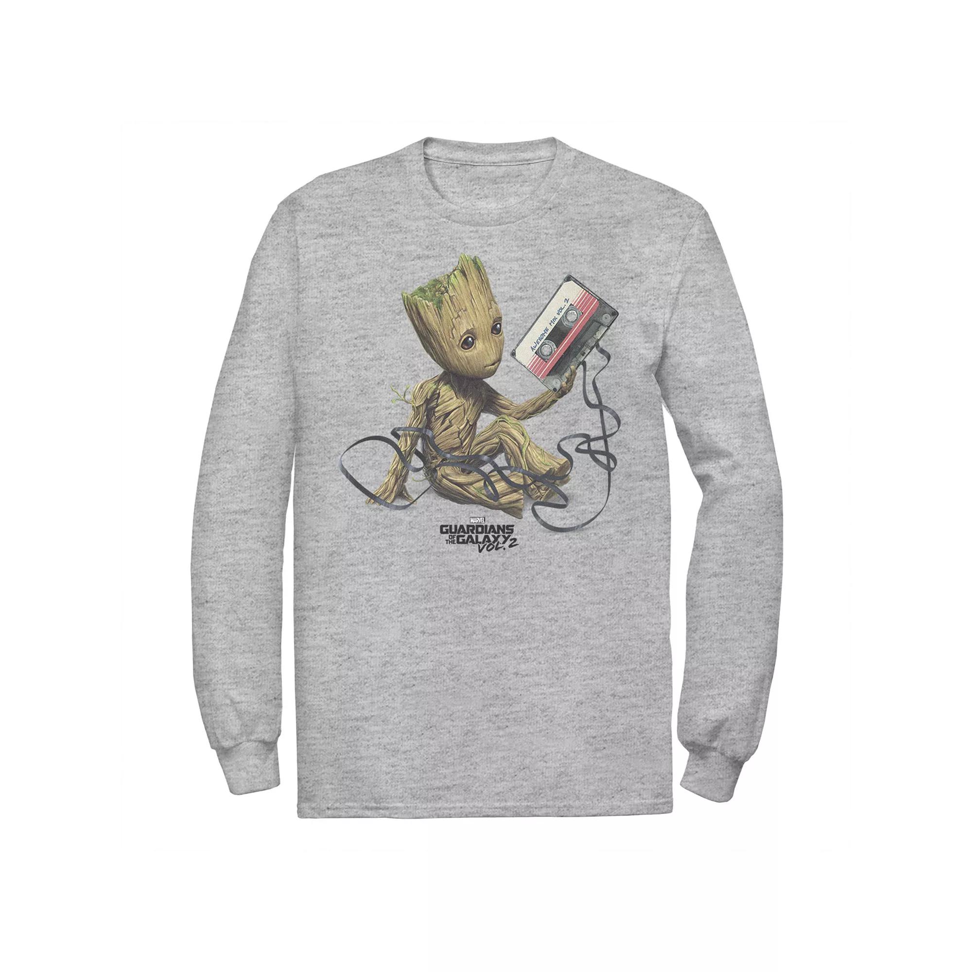 Men's Marvel Guardians Of The Galaxy Vol. 2 Groot Tape Portrait Long Sleeve Graphic Tee,  Product Image