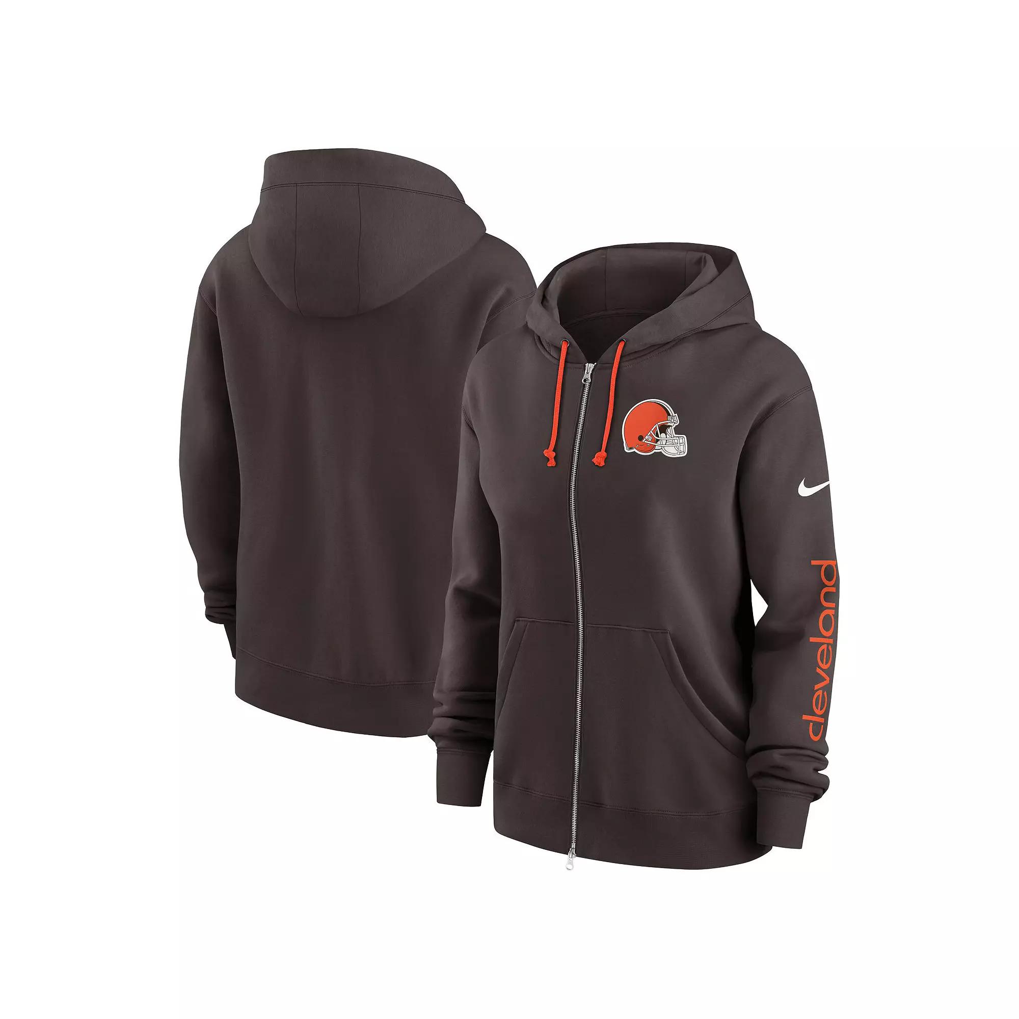Women's Nike Brown Cleveland Browns Phoenix Hoodie Full-Zip Sweatshirt,  Product Image