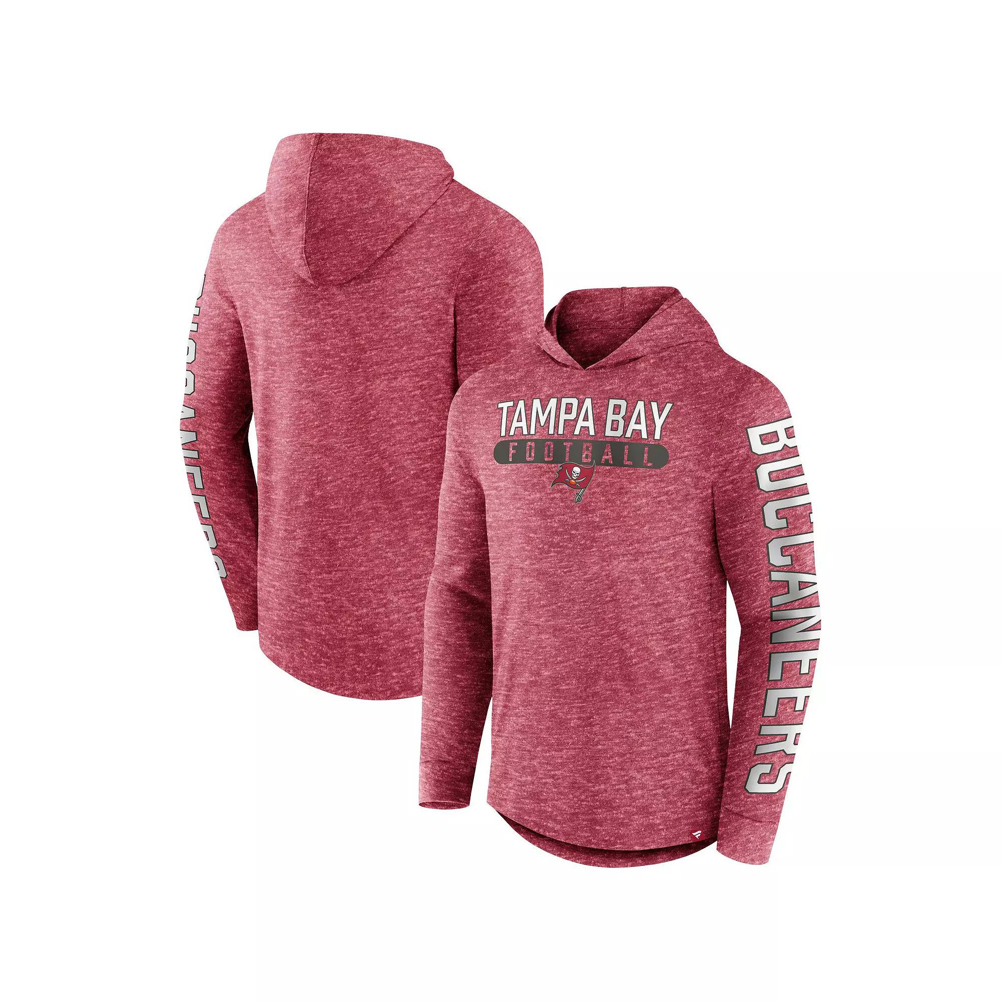 Men's Fanatics Branded Heather Red Tampa Bay Buccaneers Pill Stack Long Sleeve Hoodie T-Shirt, Size: 2XL Product Image