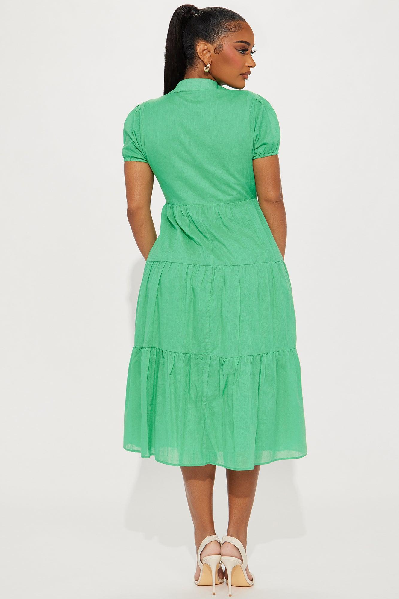 Stella Midi Dress - Kelly Green Product Image