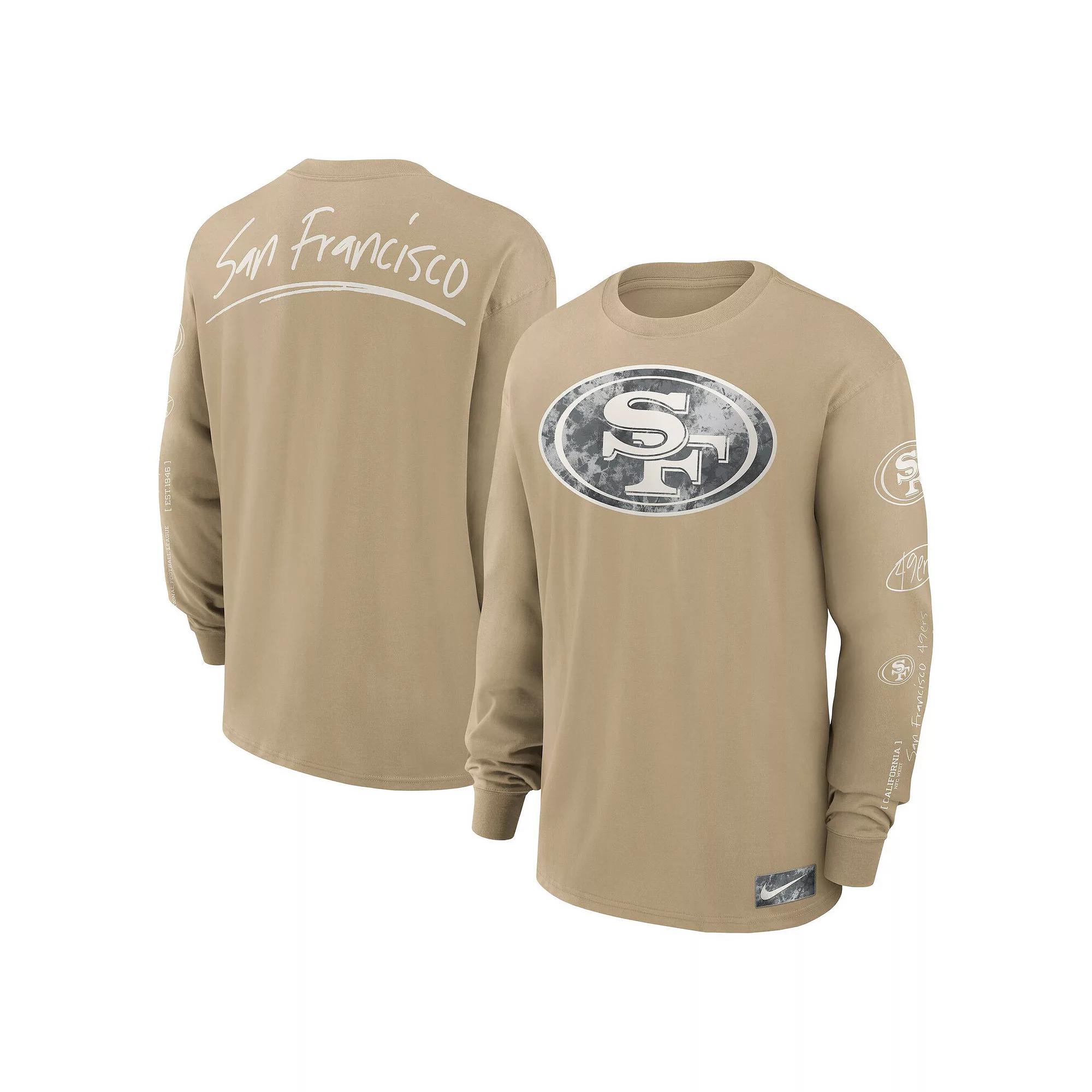 Men's Nike Tan San Francisco 49ers Essential Statement Max90 Long Sleeve T-Shirt, Size: Large, Team Product Image
