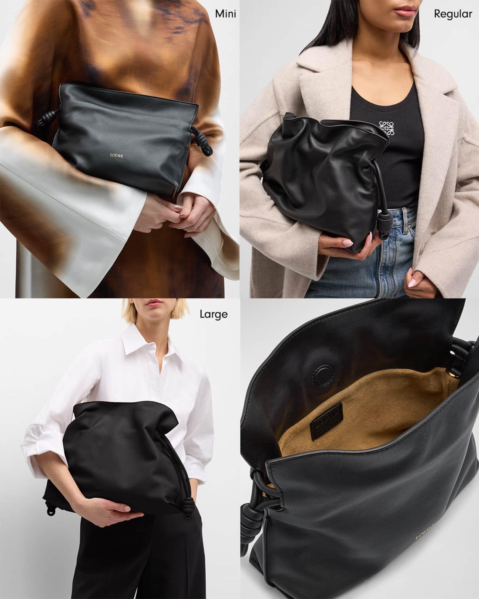 Flamenco Large Clutch Bag in Napa Leather with Golden Foil Anagram Product Image