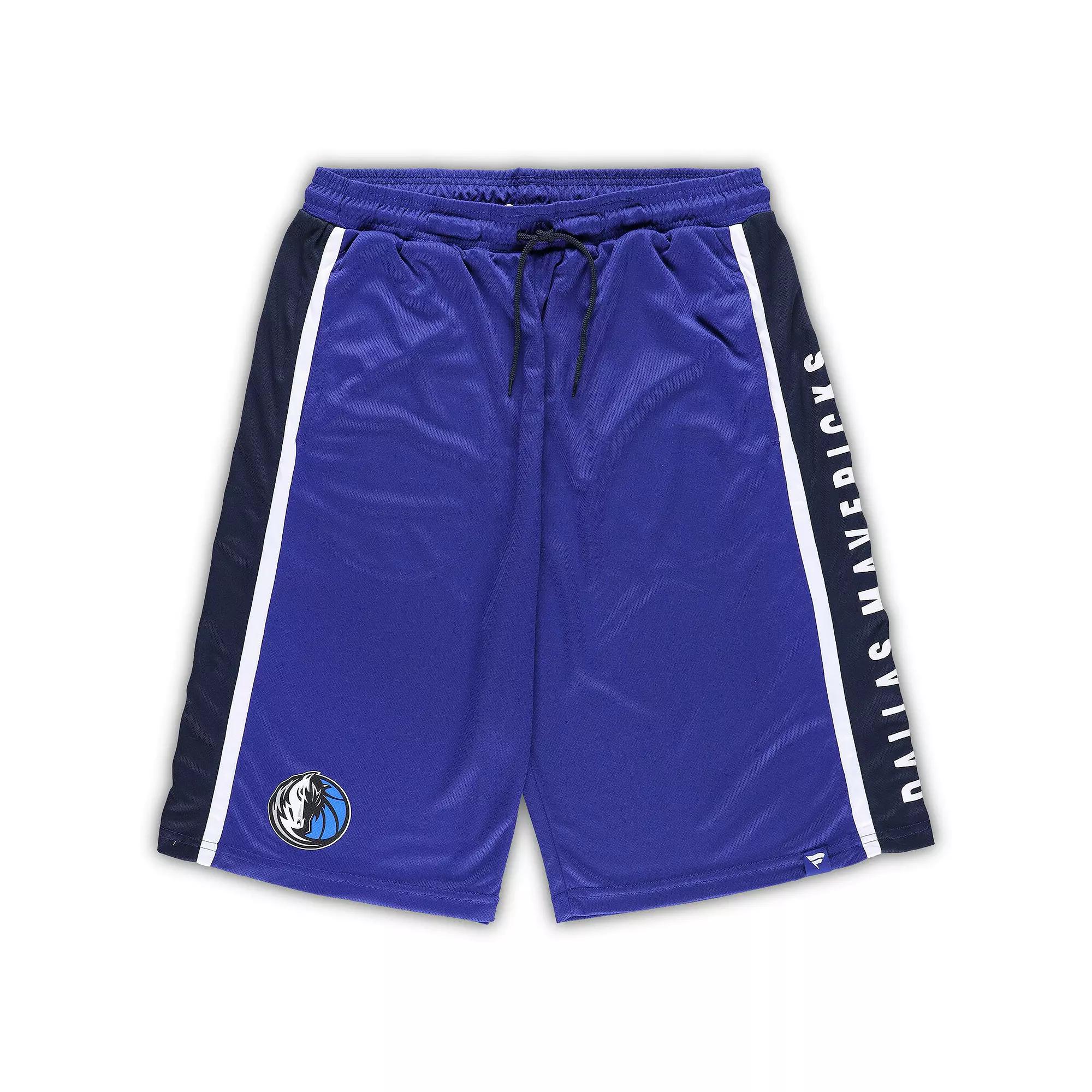 Men's Fanatics Branded Blue Dallas Mavericks Big & Tall Referee Iconic Mesh Shorts,  Product Image