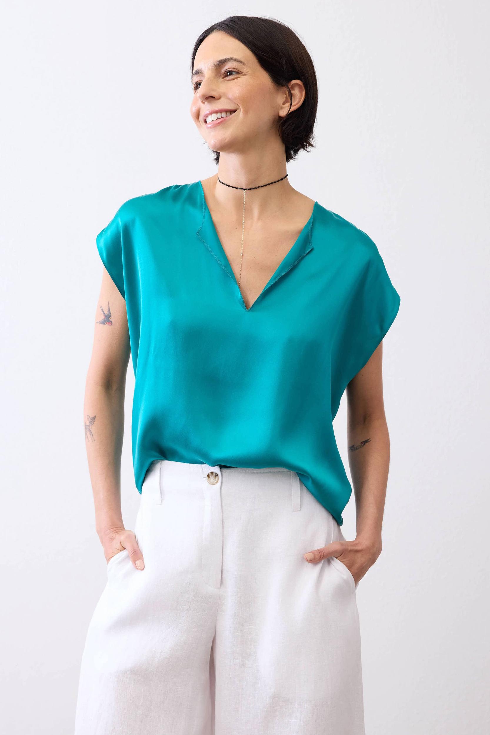 The All Day Washable Silk Top Product Image