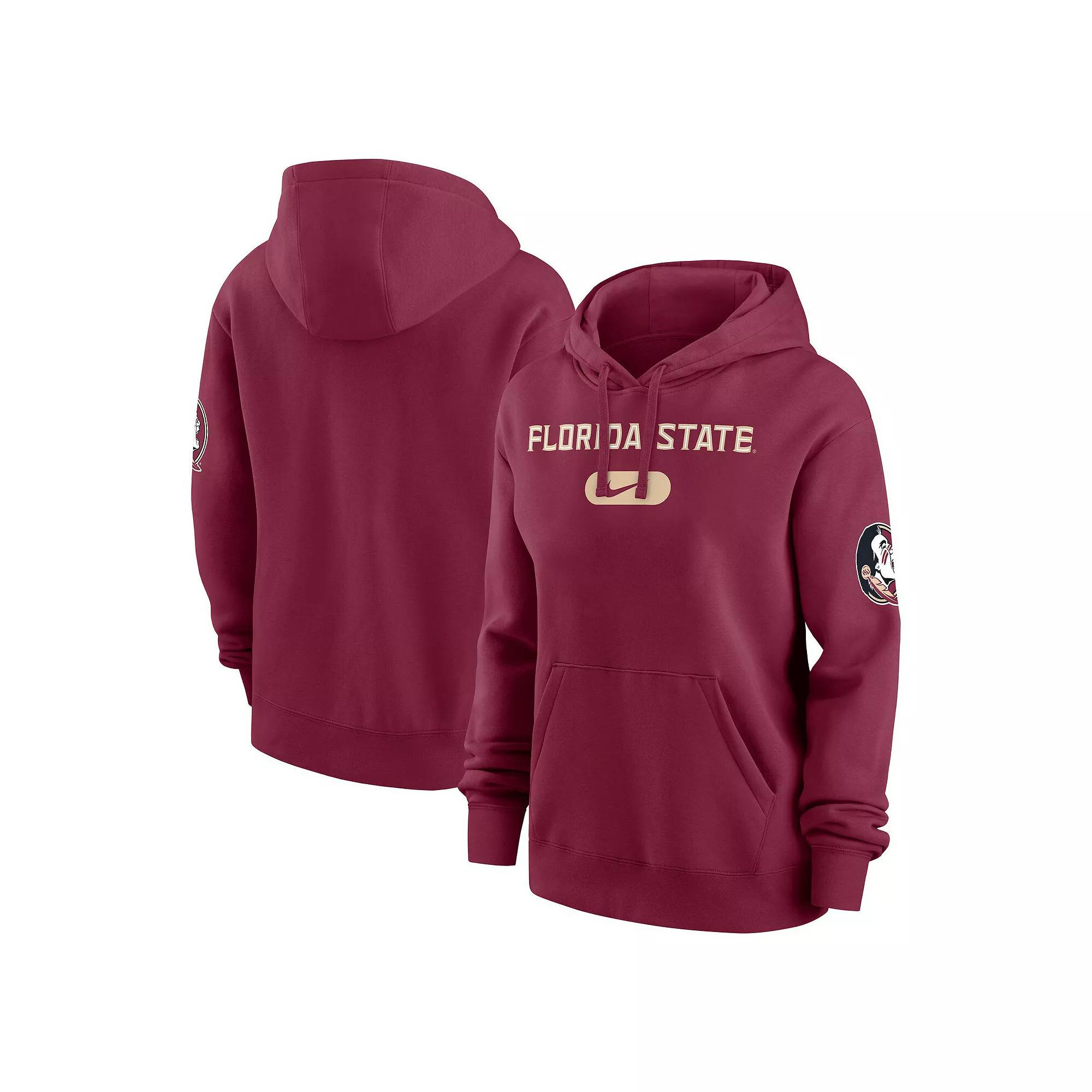 Women's Nike  Garnet Florida State Seminoles Club Fleece Pullover Hoodie, Size: Large, Red Product Image