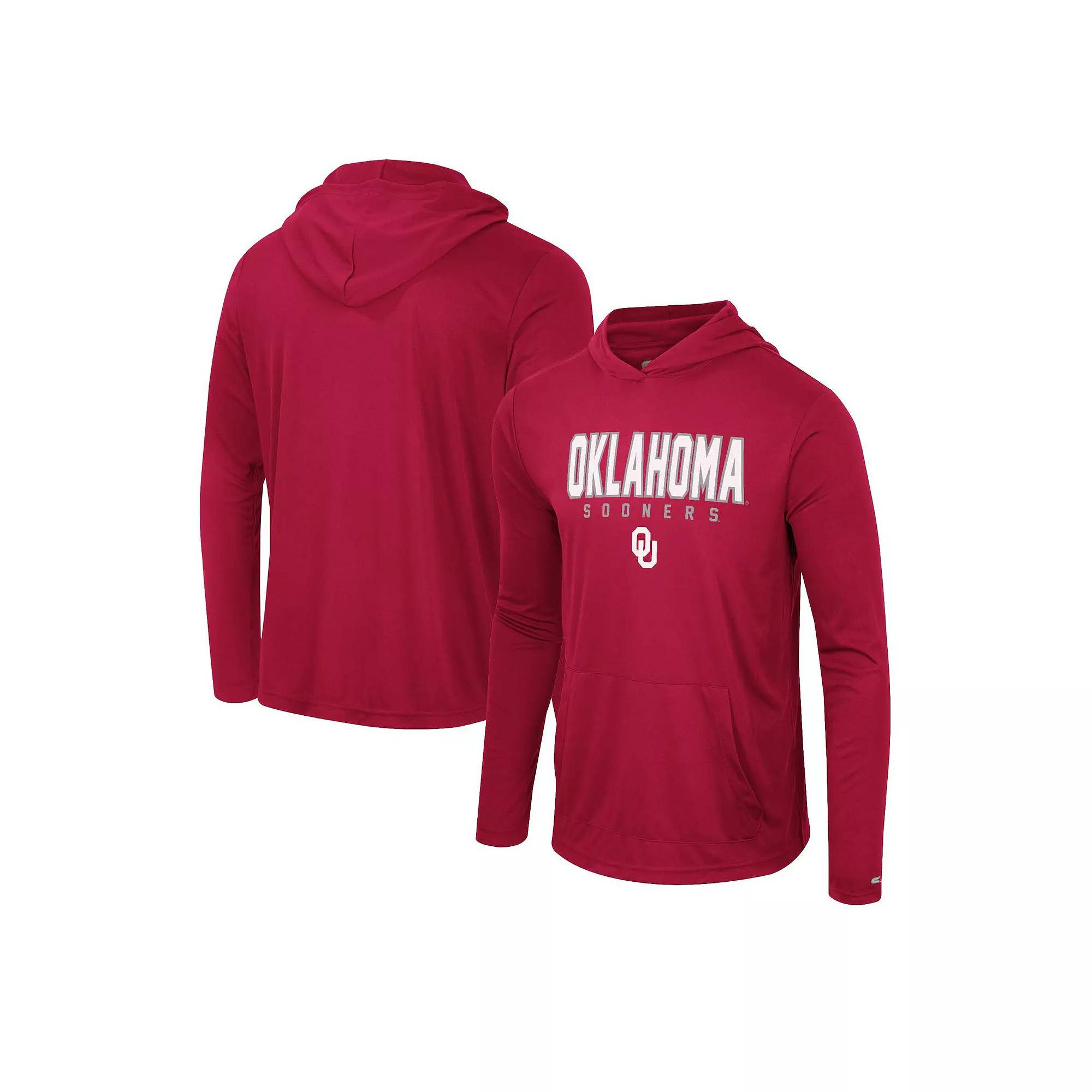 Men's Colosseum Crimson Oklahoma Sooners Team Color Rival Hoodie Long Sleeve T-Shirt,  Product Image