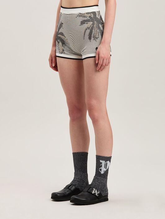 PALMS JACQUARD KNIT SHORTS OFF WHITE - B Product Image
