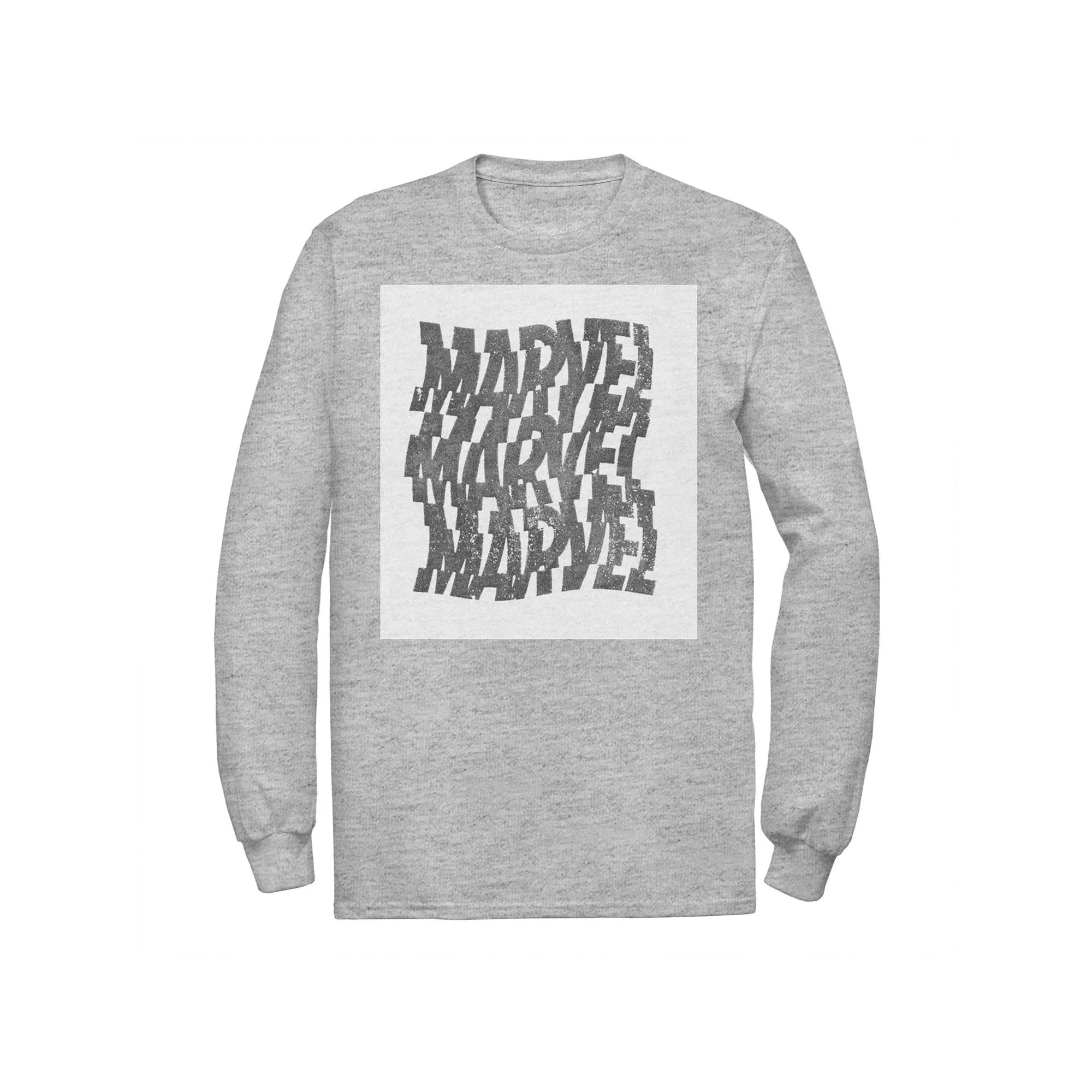 Men's Marvel Wave Logo Tee, Size: Medium, Athletic Grey Product Image