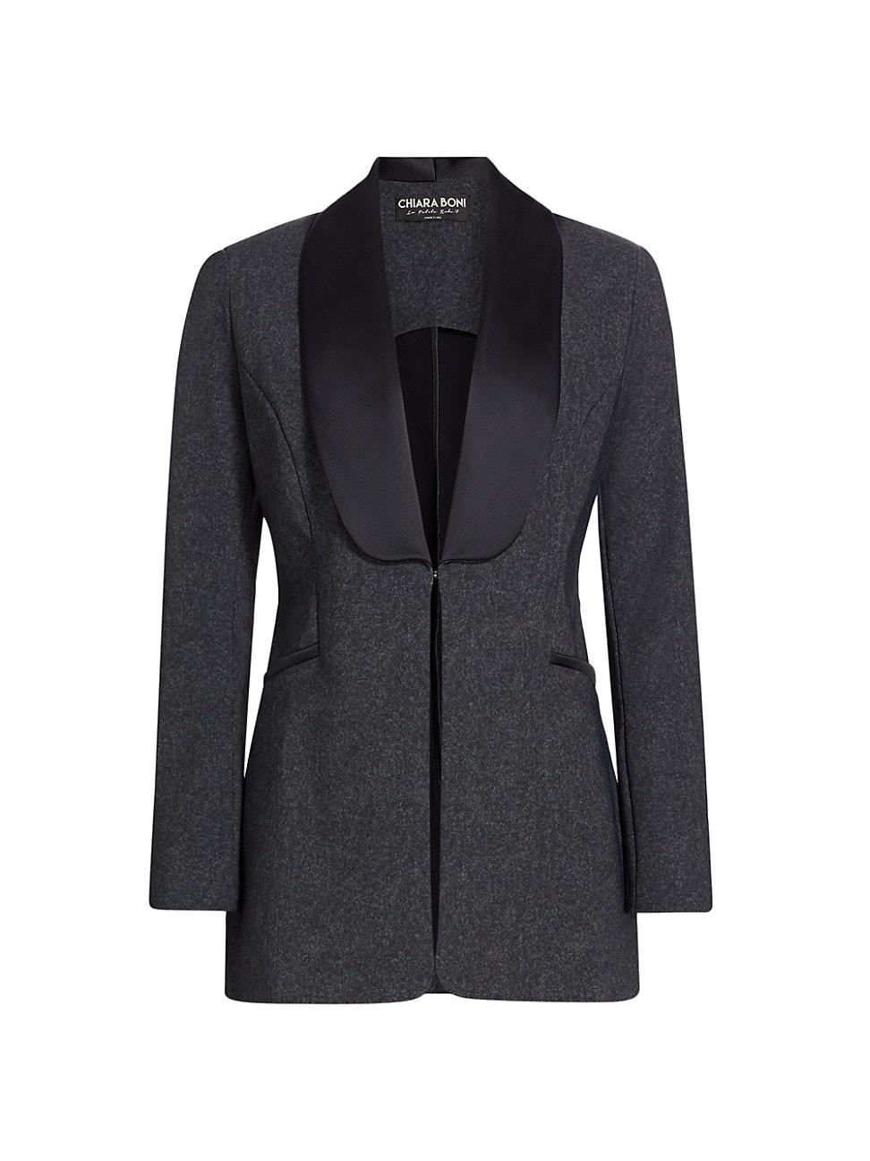 Womens Gilla Satin-Lapel Blazer Product Image