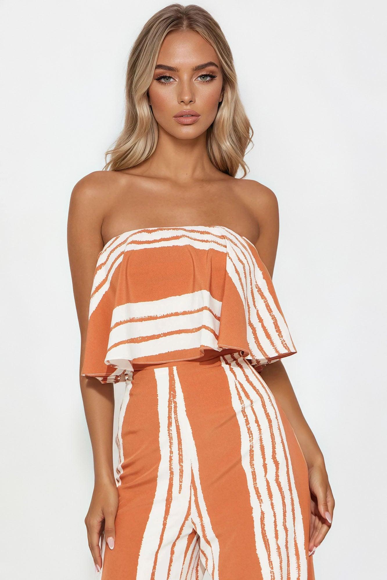 Santorini Crush Jumpsuit - Rust/combo Female Product Image