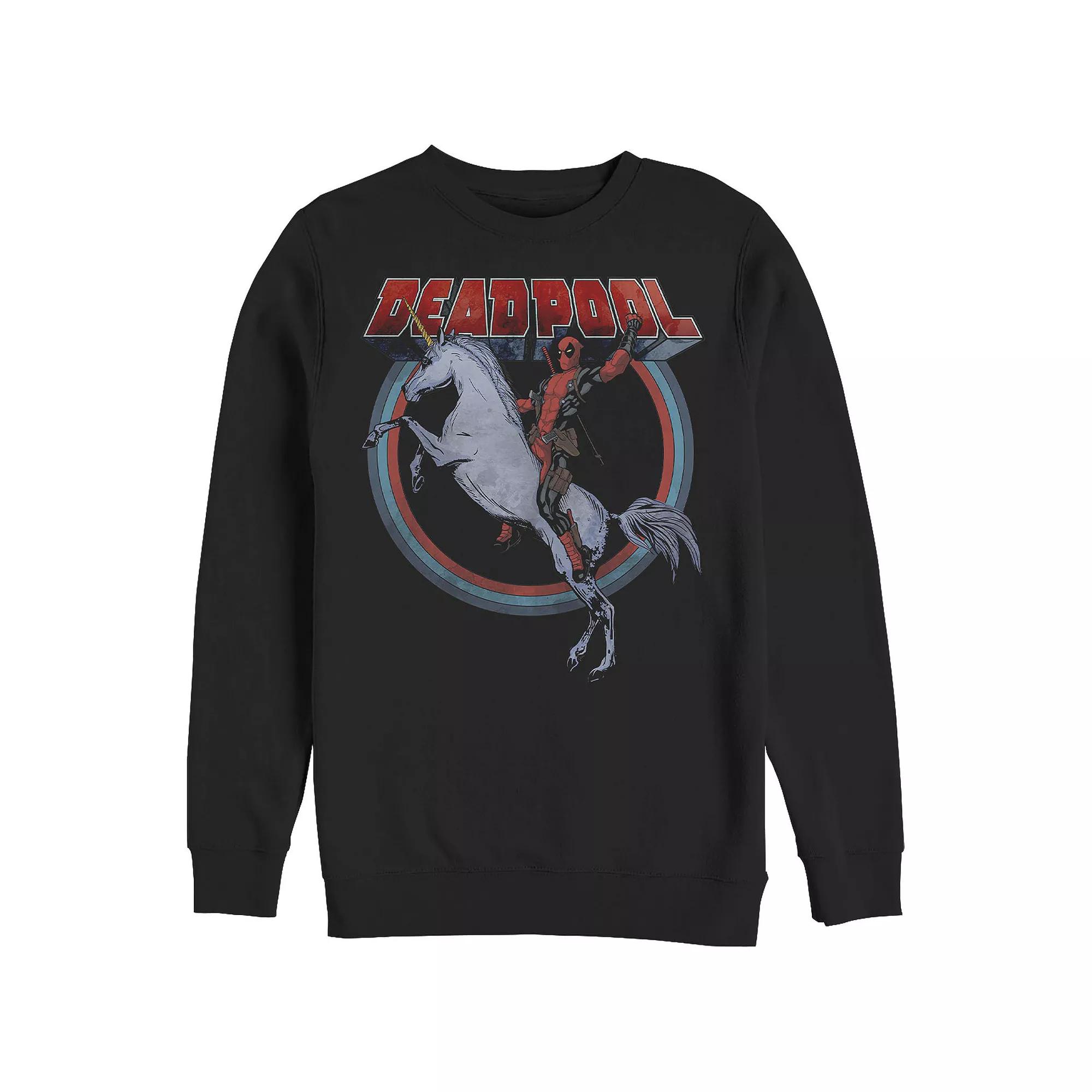 Men's Marvel Deadpool Riding Unicorn Graphic Fleece,  Product Image