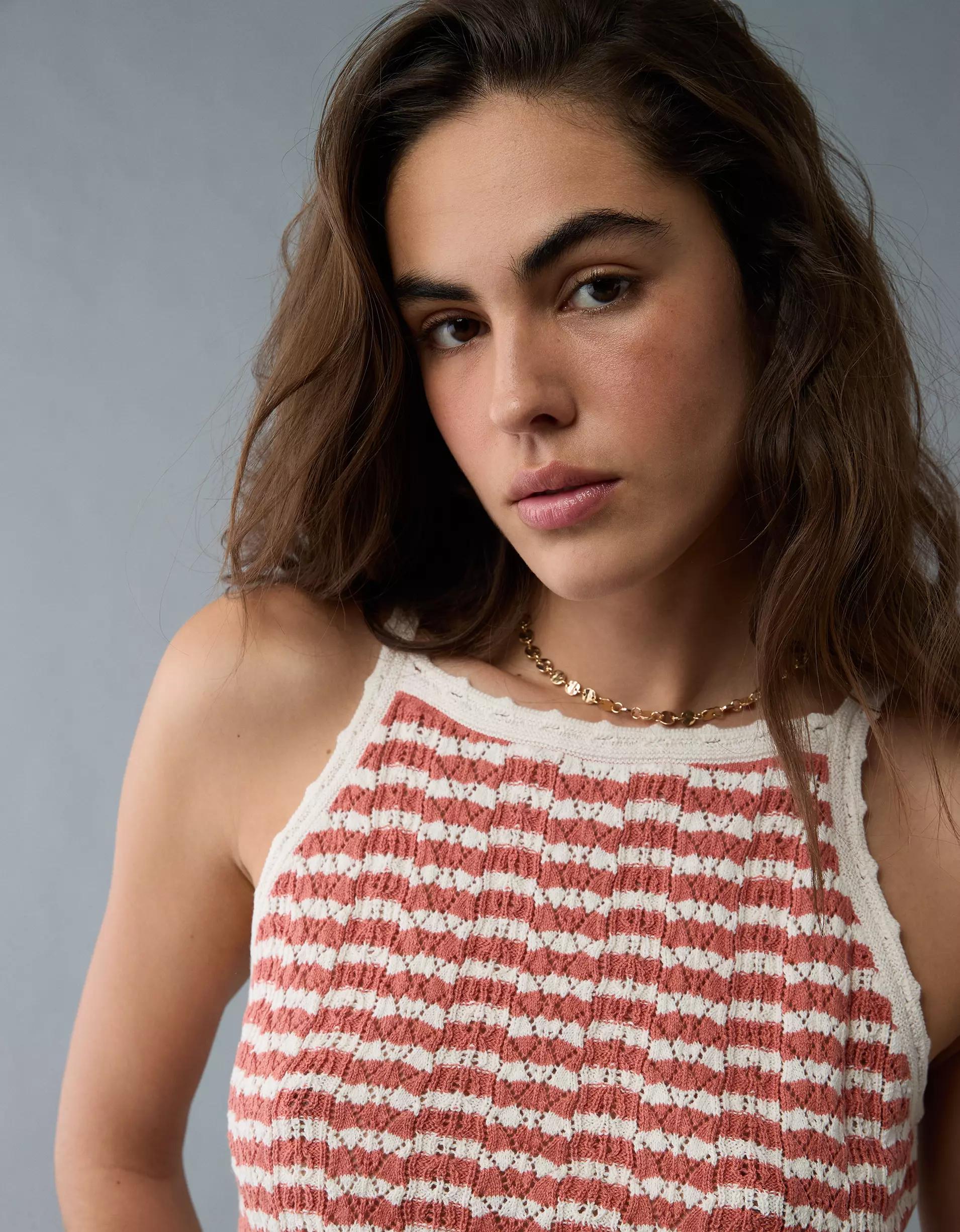 AE High Neck Crochet Tank Top Product Image