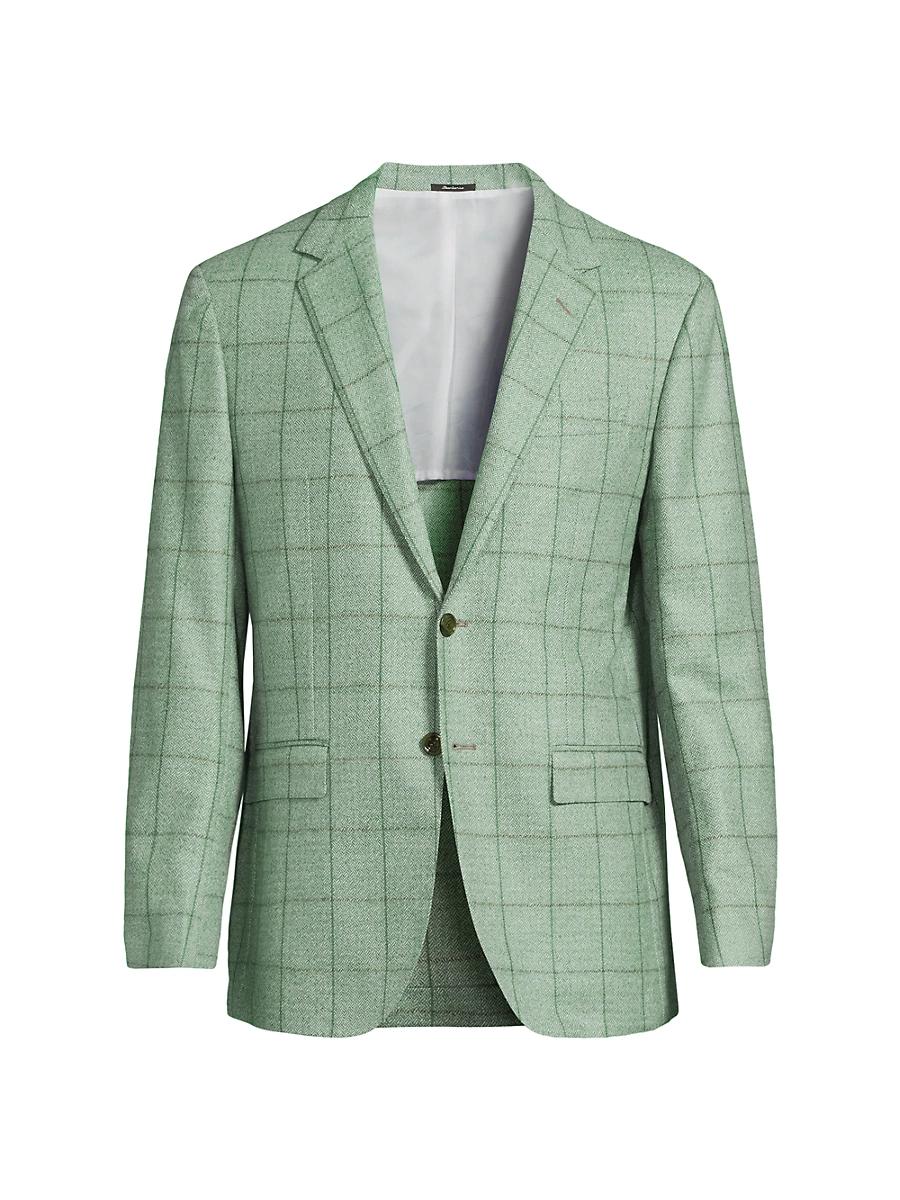 Mens Windowpane Wool Sport Jacket Product Image