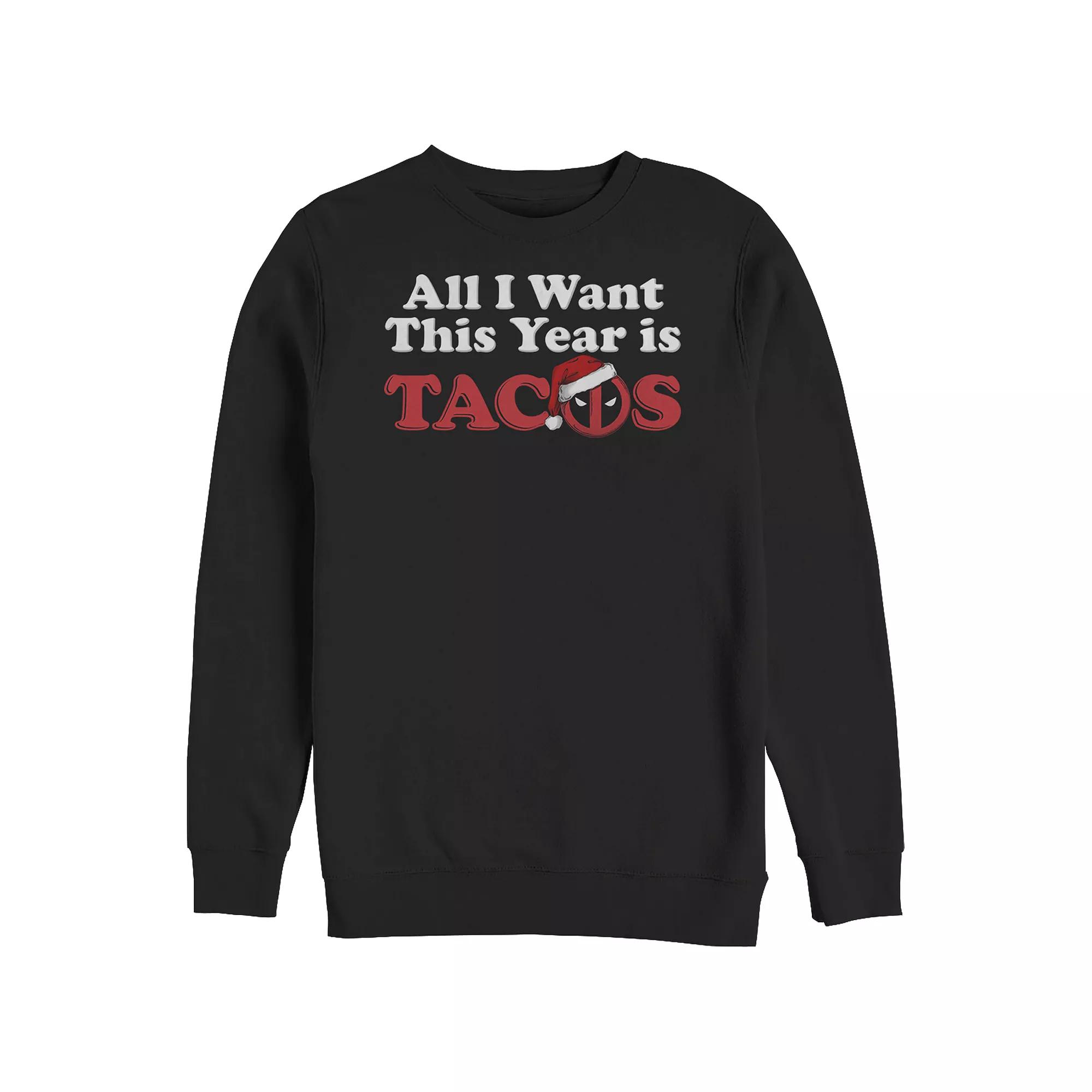Big & Tall Marvel Deadpool All I Want This Year Is Tacos Icon Graphic Fleece, Men's,  Product Image