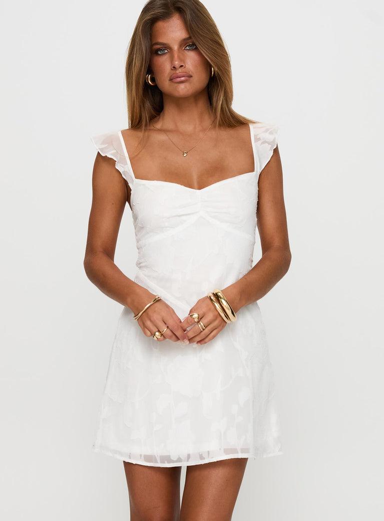 Past And Present Burnout Tie Back Mini Dress White Product Image