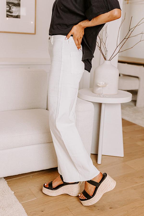 The Adriana High Waist Wide Leg Jean in Ivory Product Image