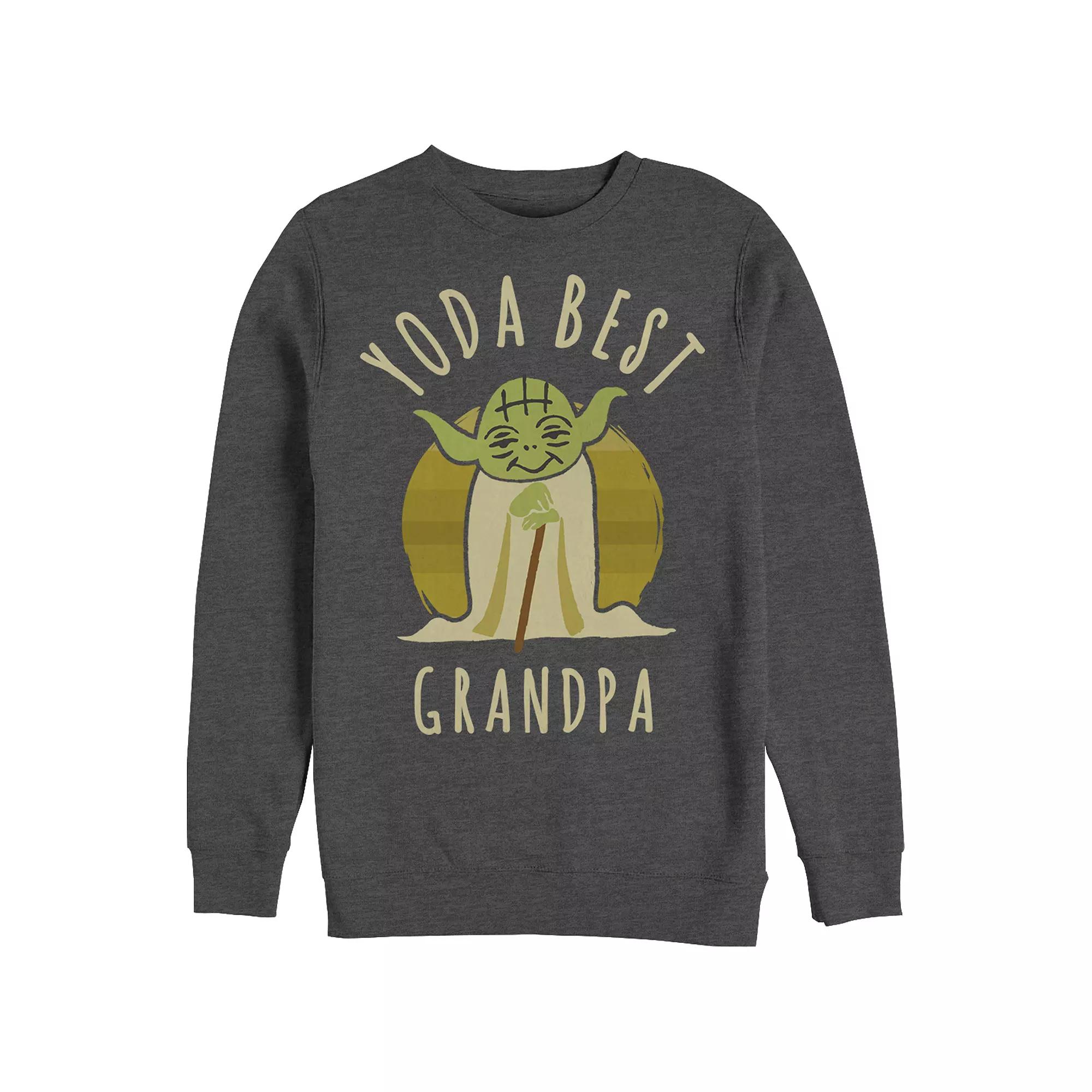 Men's Star Wars Yoda Best Grandpa Cartoon Yoda Sweatshirt,  Product Image