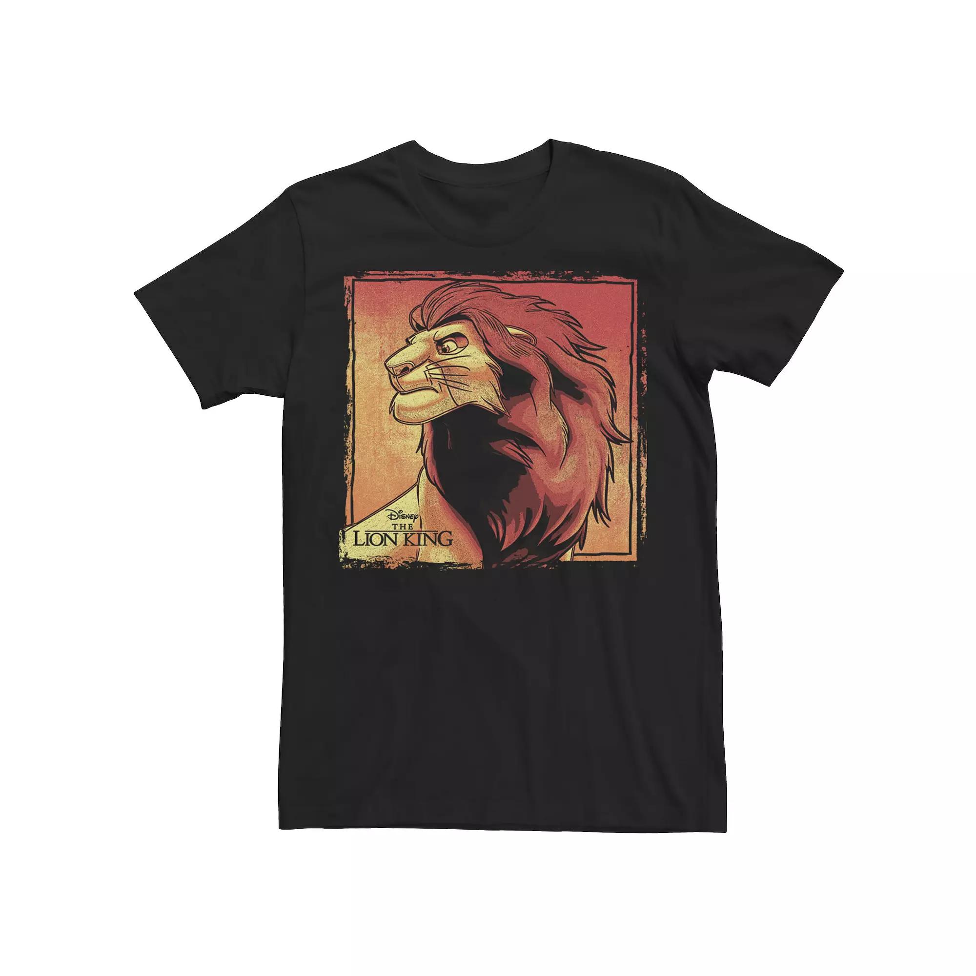 Men's Disney's The Lion King Simba Painted Portrait Logo Tee, Size: Large, Black Product Image