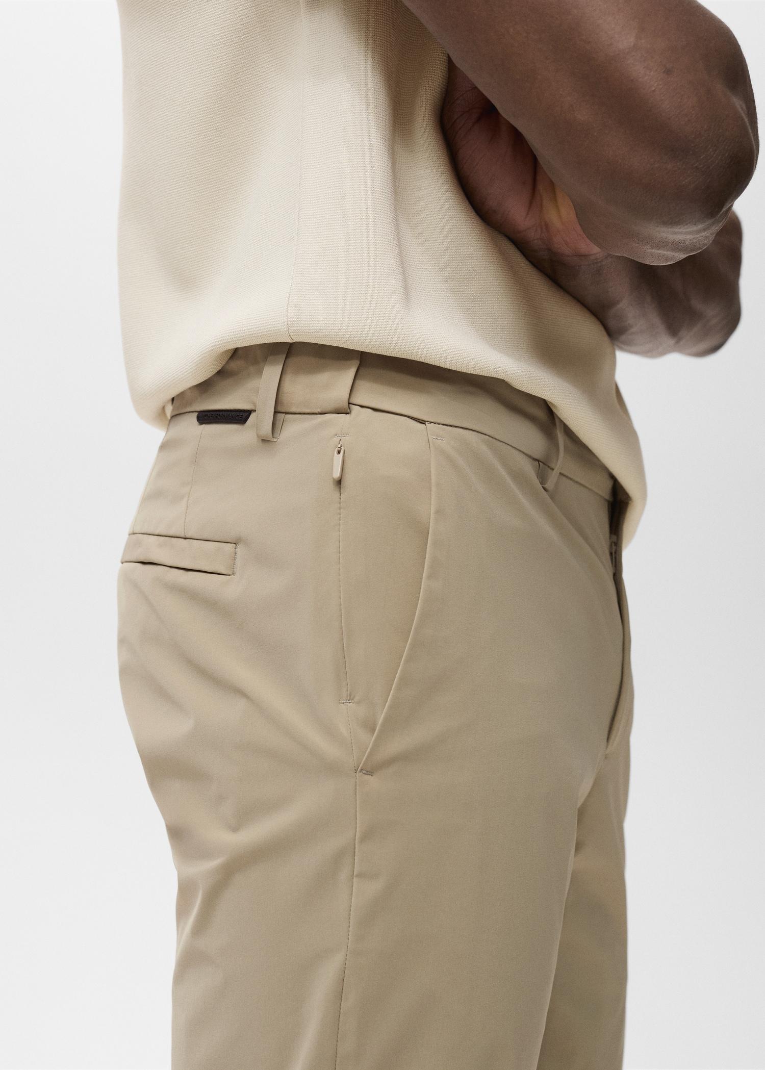 Slim-fit water-repellent pants - Men | MANGO USA Product Image