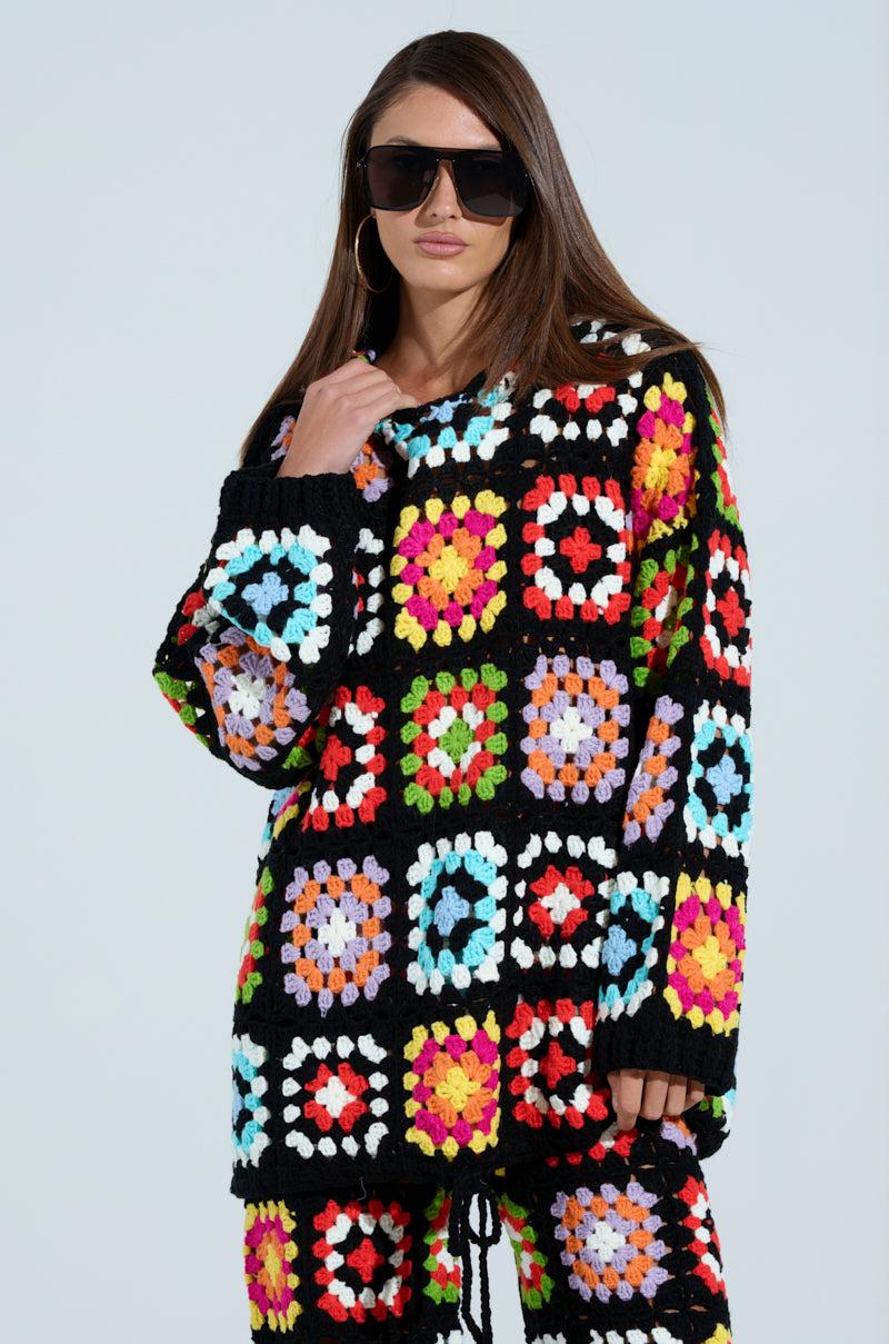 FESTIVAL GIRLY OVERSIZED CROCHET SWEATSHIRT Product Image