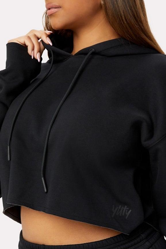 Cozy Fleece Everyday Cropped Hoodie Product Image