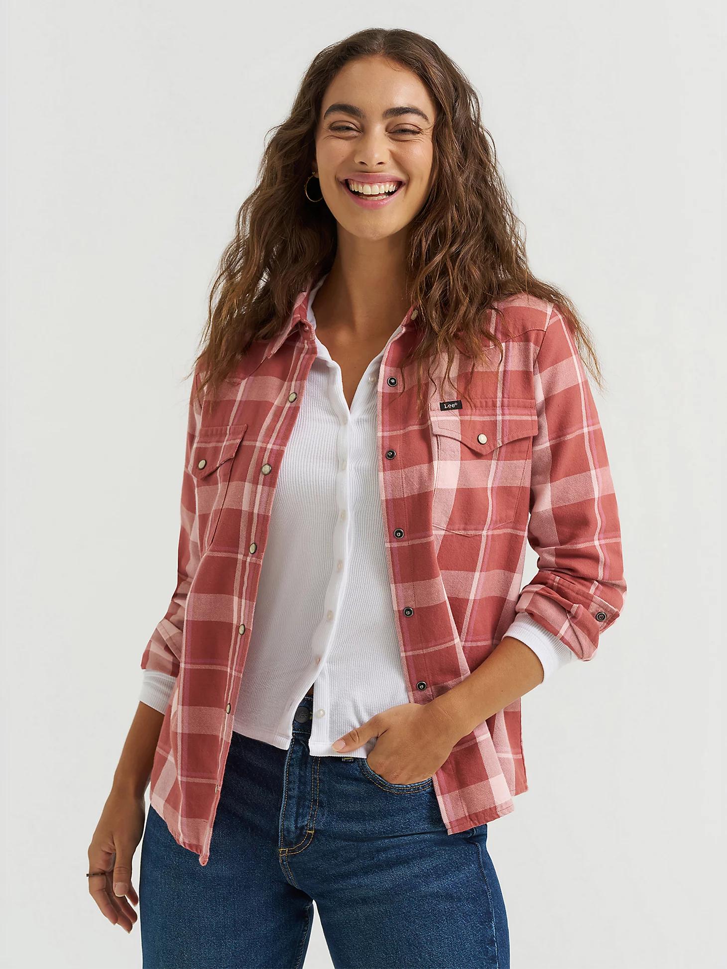 Women's Plaid Western Snap Front Shirt | Women's Tops & Tees | Lee® Product Image