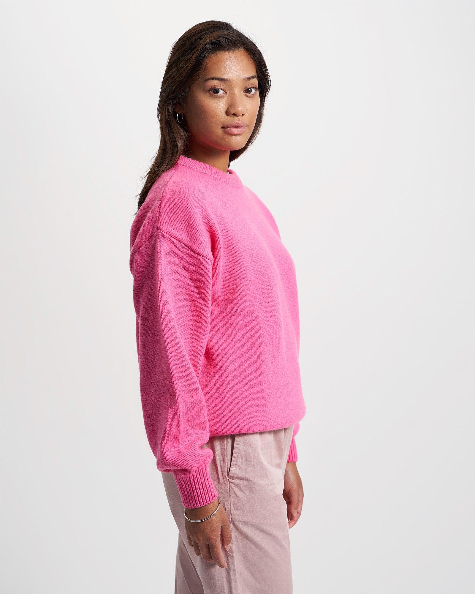 Oversized Merino Wool Crew - Ivory White Product Image